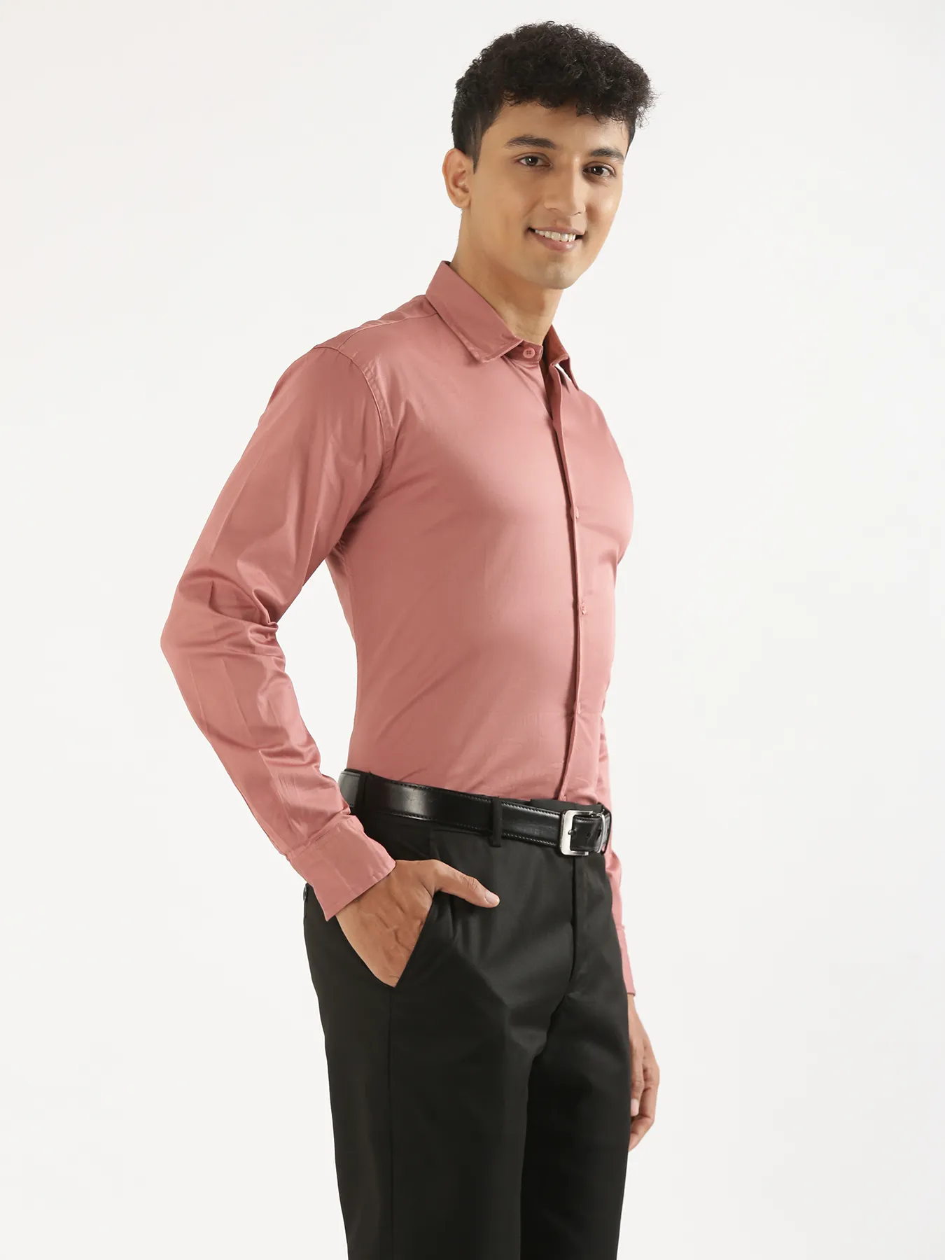 Men Rose Taupe Formal Shirt - Image 9