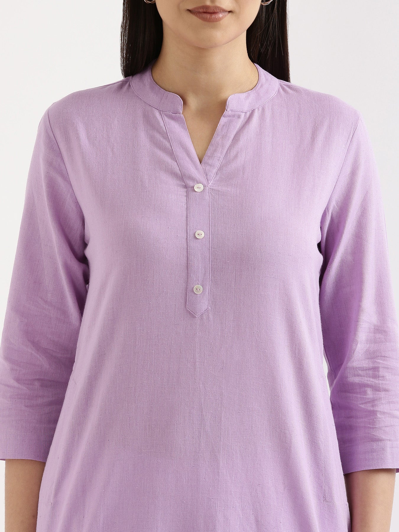 Women Rose Taupe & Lilac Long Kurta - Image 19