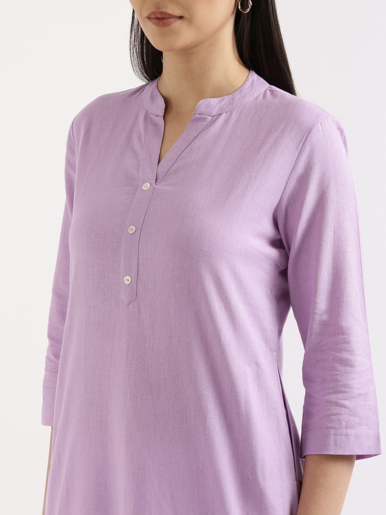 Women Rose Taupe & Lilac Long Kurta - Image 20