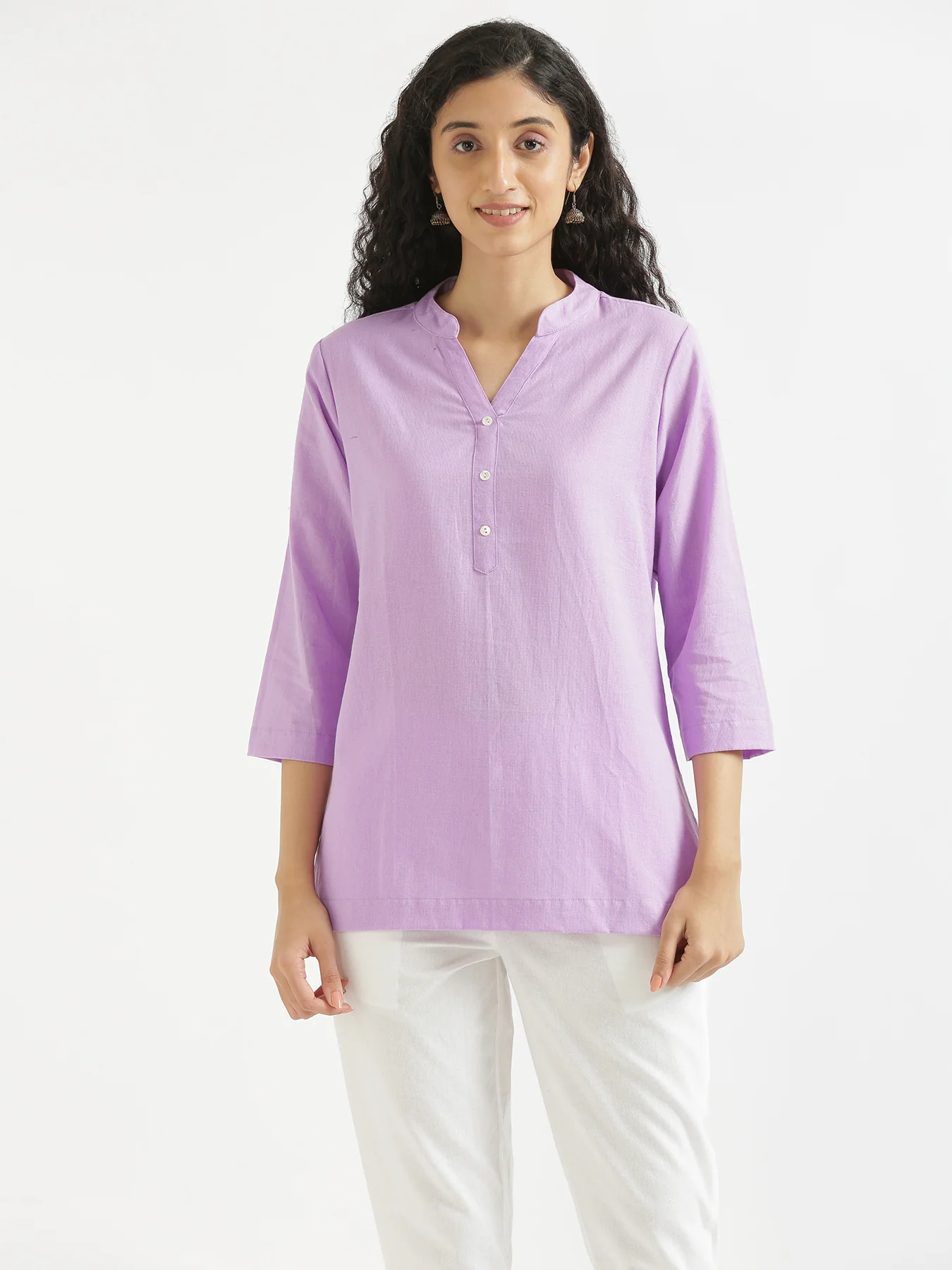 Women Rose Taupe & Lilac Short Kurta - Image 19