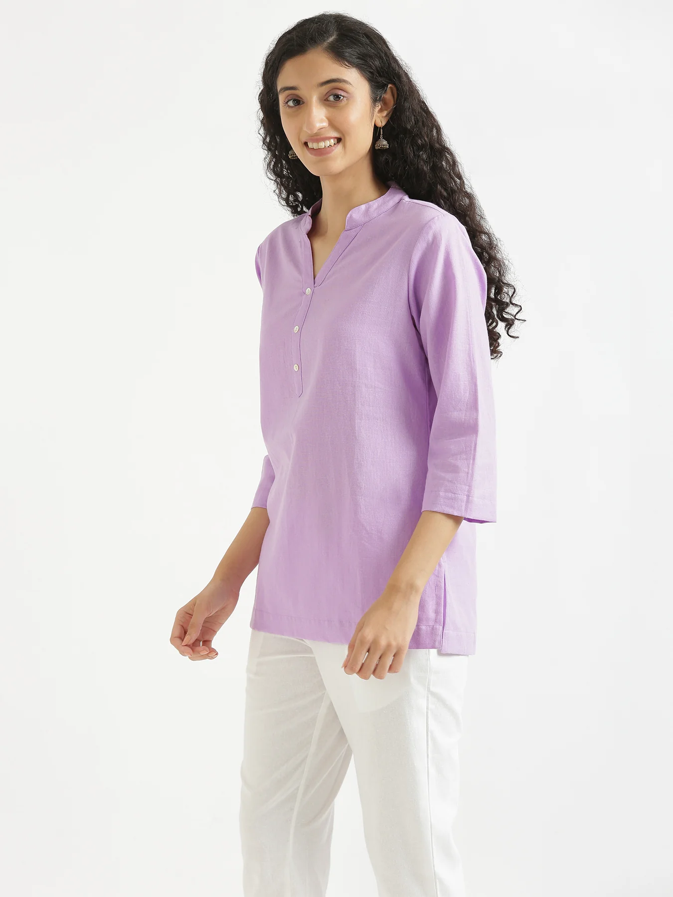 Women Rose Taupe & Lilac Short Kurta - Image 20