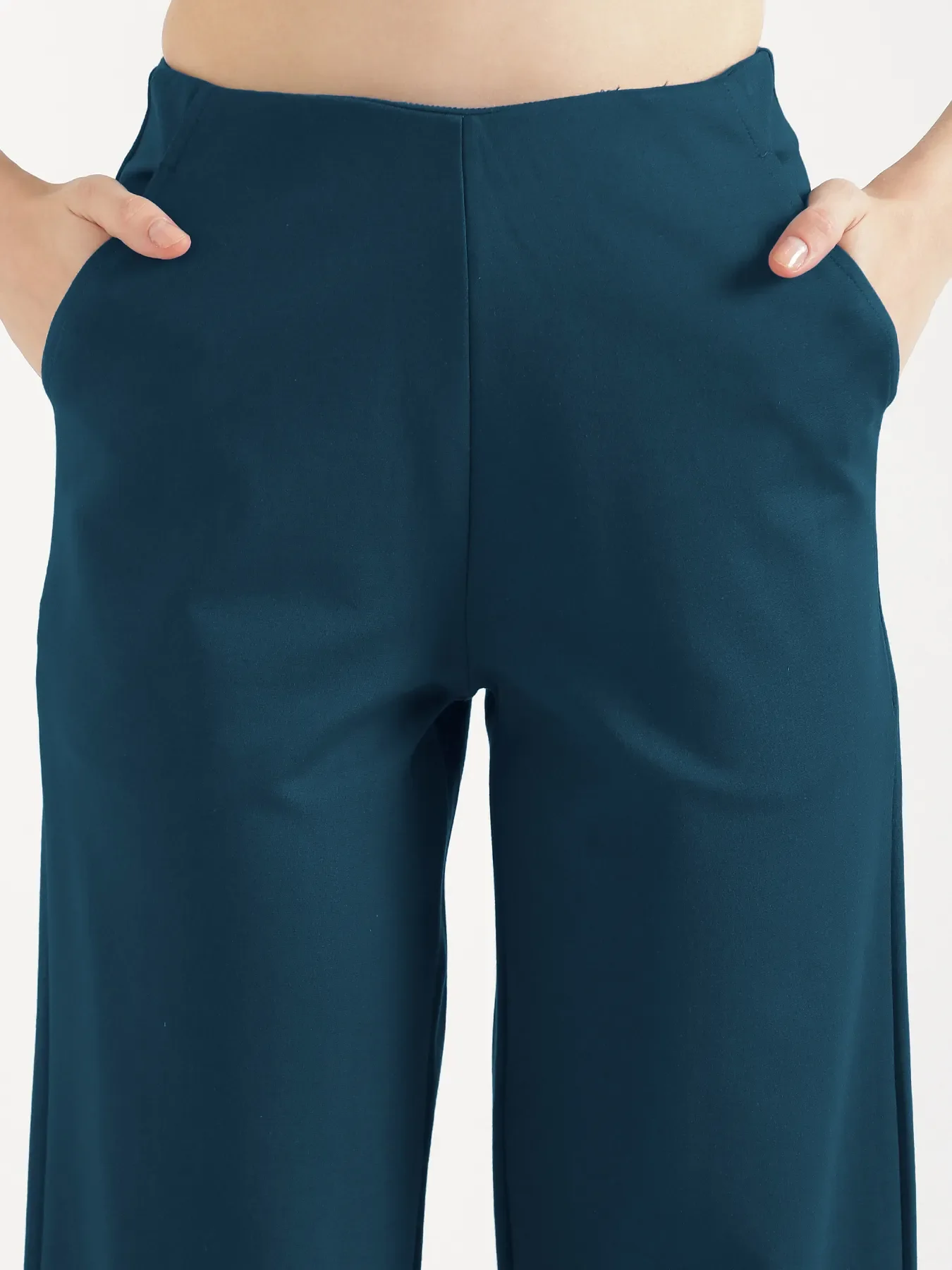 Women Royal Blue Wide Leg Pants - Image 6