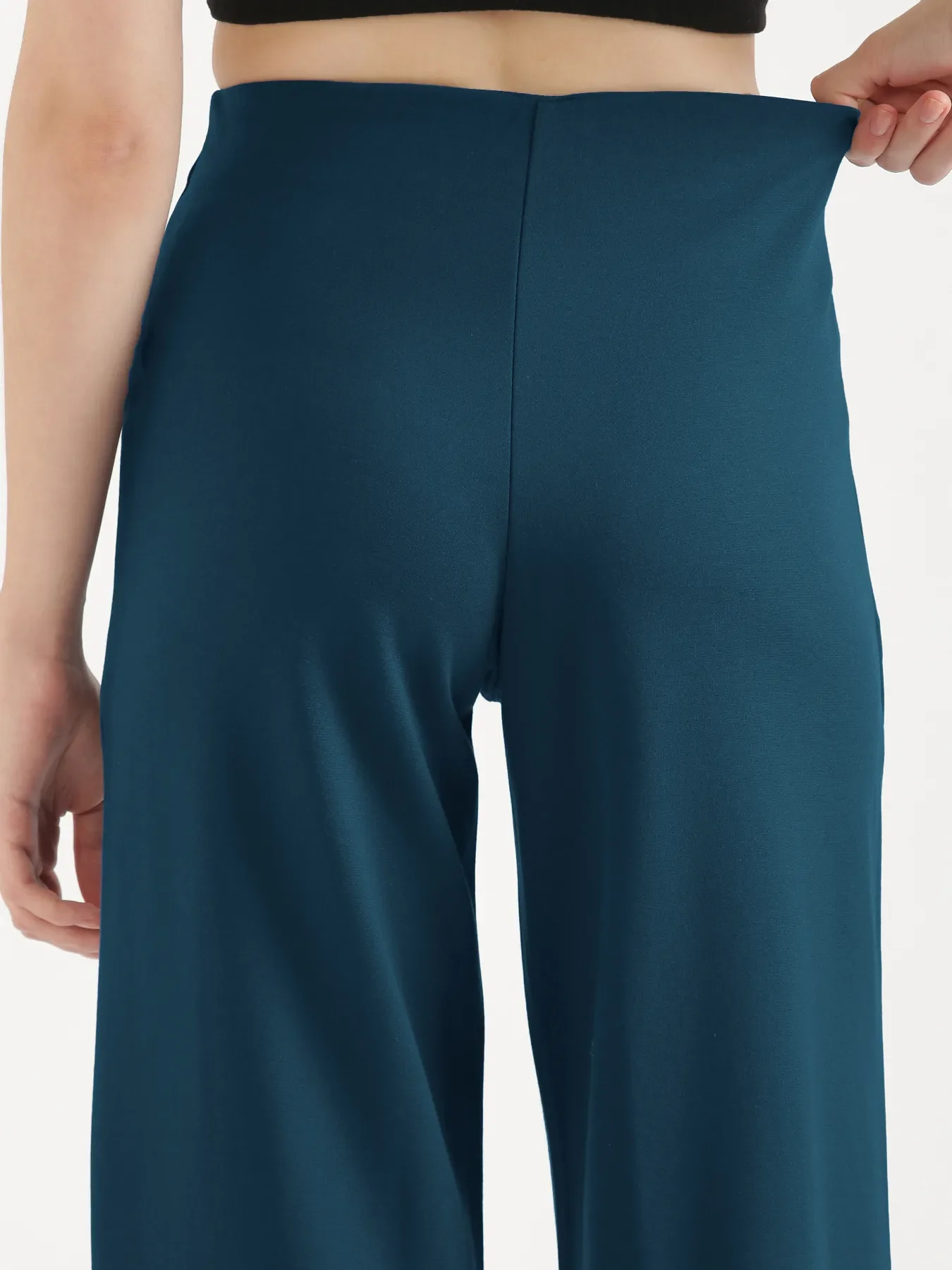 Women Royal Blue Wide Leg Pants - Image 7