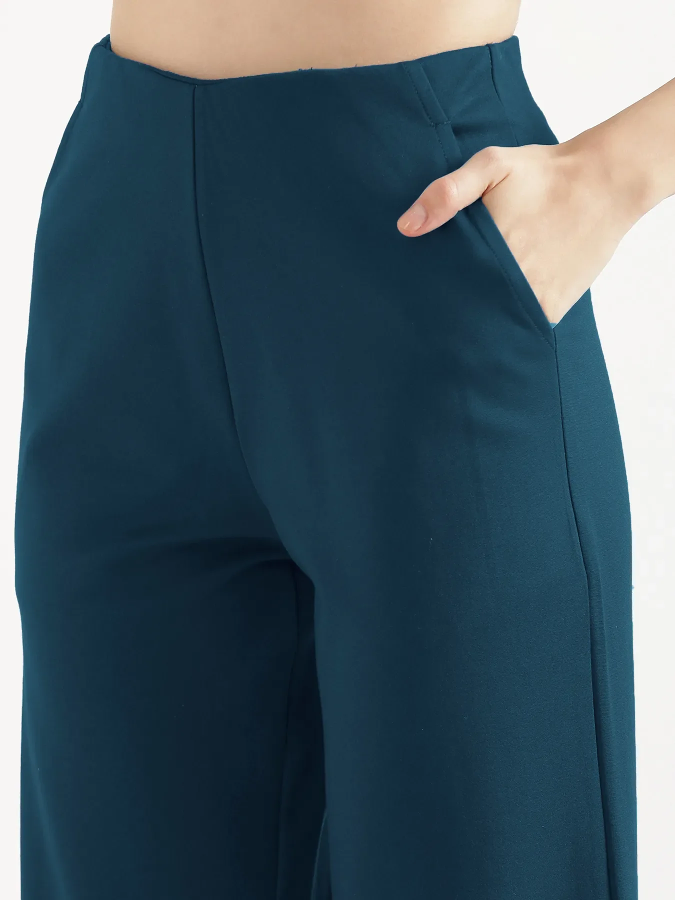 Women Royal Blue Wide Leg Pants - Image 8