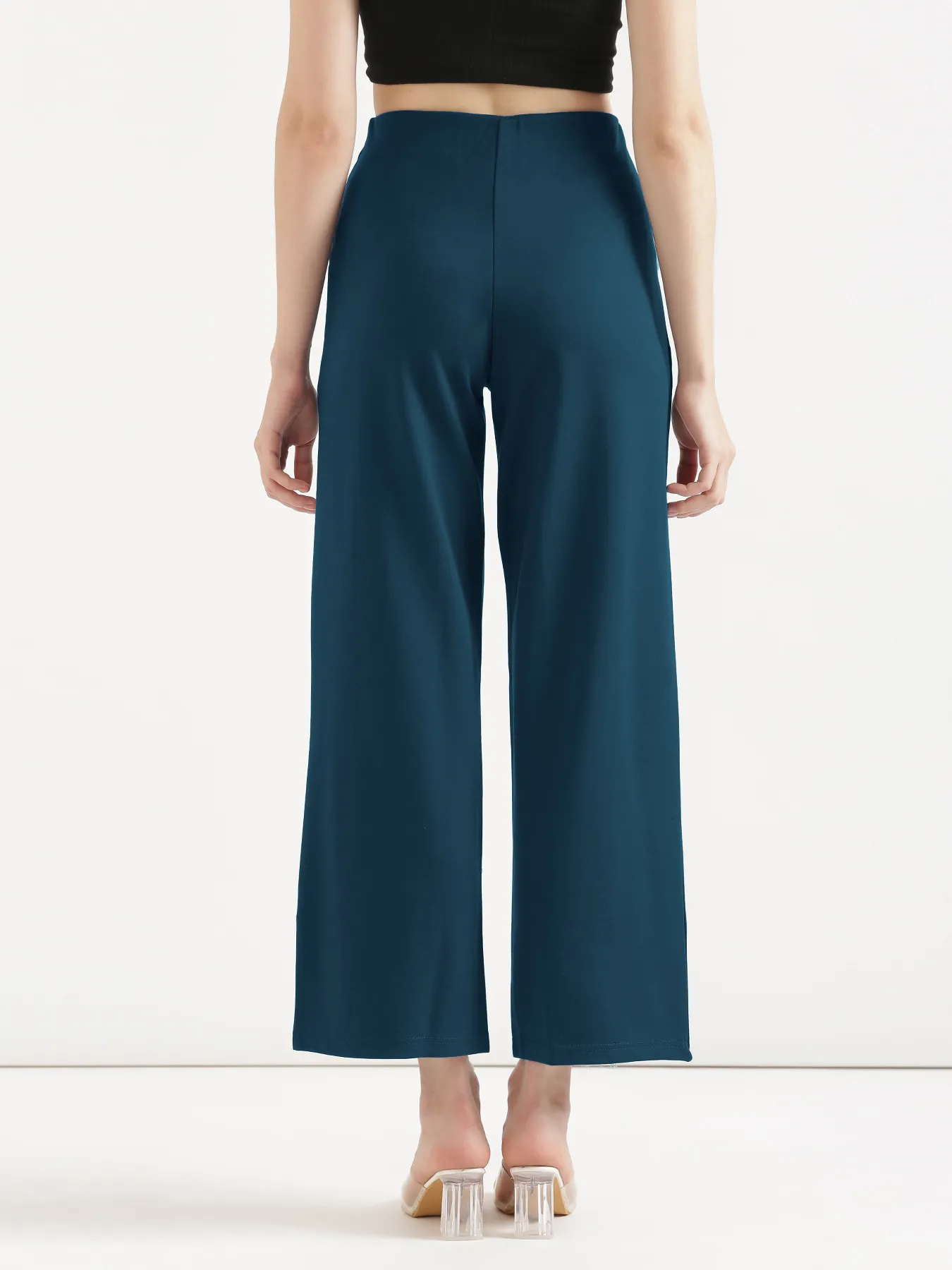 Women Royal Blue Wide Leg Pants - Image 9