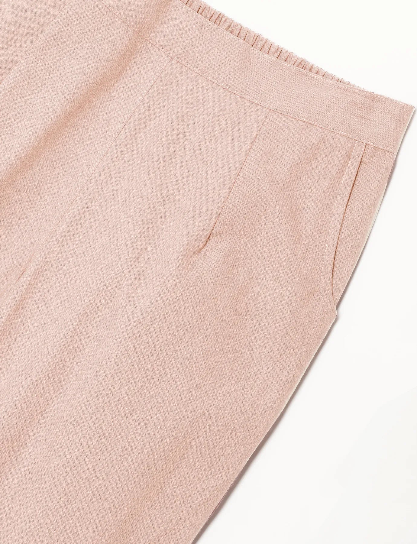 Women Salmon Pink Cotton Pant - Image 4