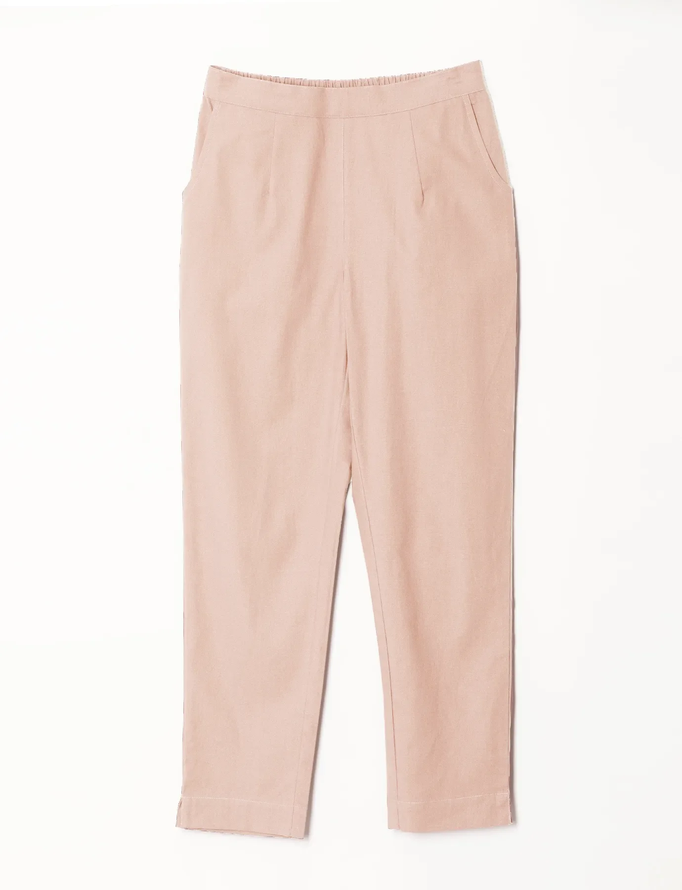 Women Salmon Pink Cotton Pant - Image 5