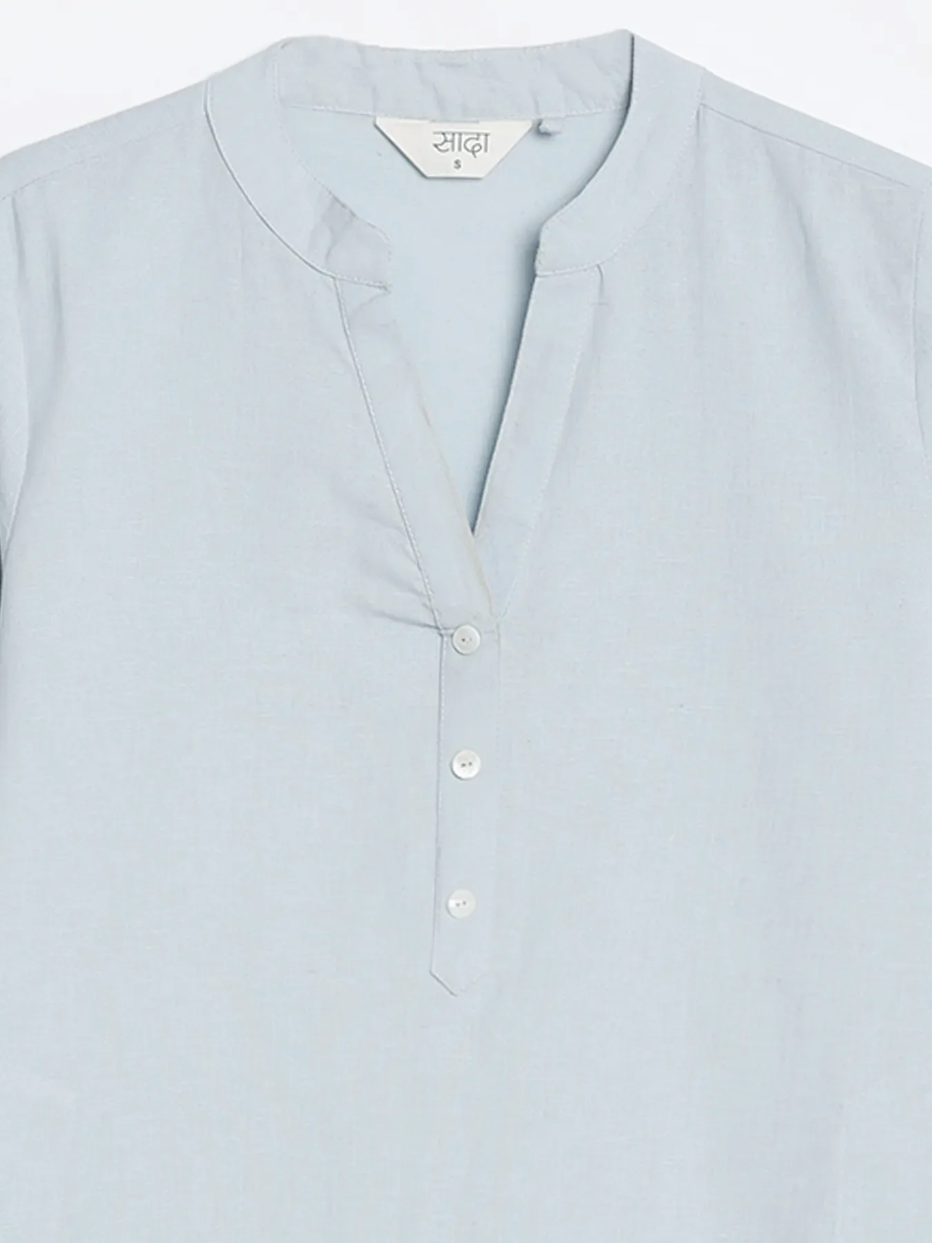 Women Sky Blue Airy Linen Long Kurta - Image 14