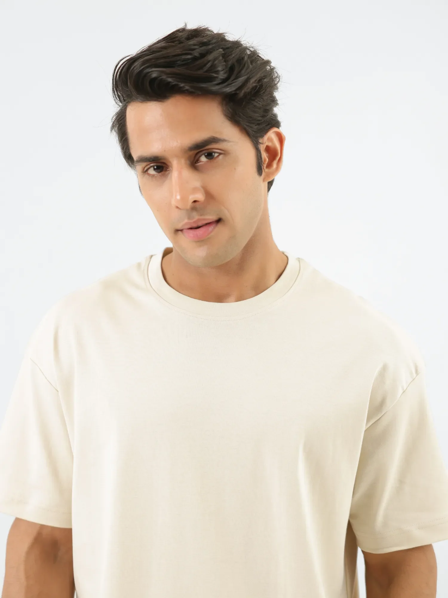 Unisex Beige Oversized T-shirt - Image 10