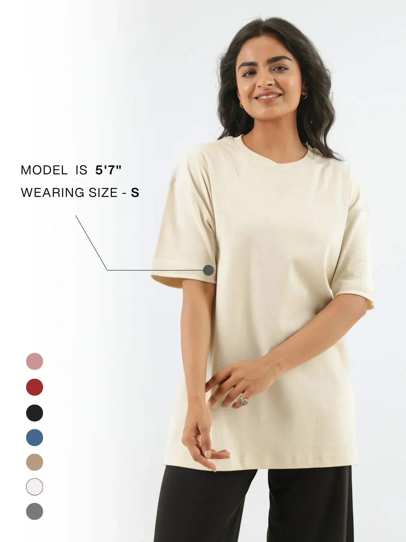 Unisex Beige Oversized T-shirt - Image 12