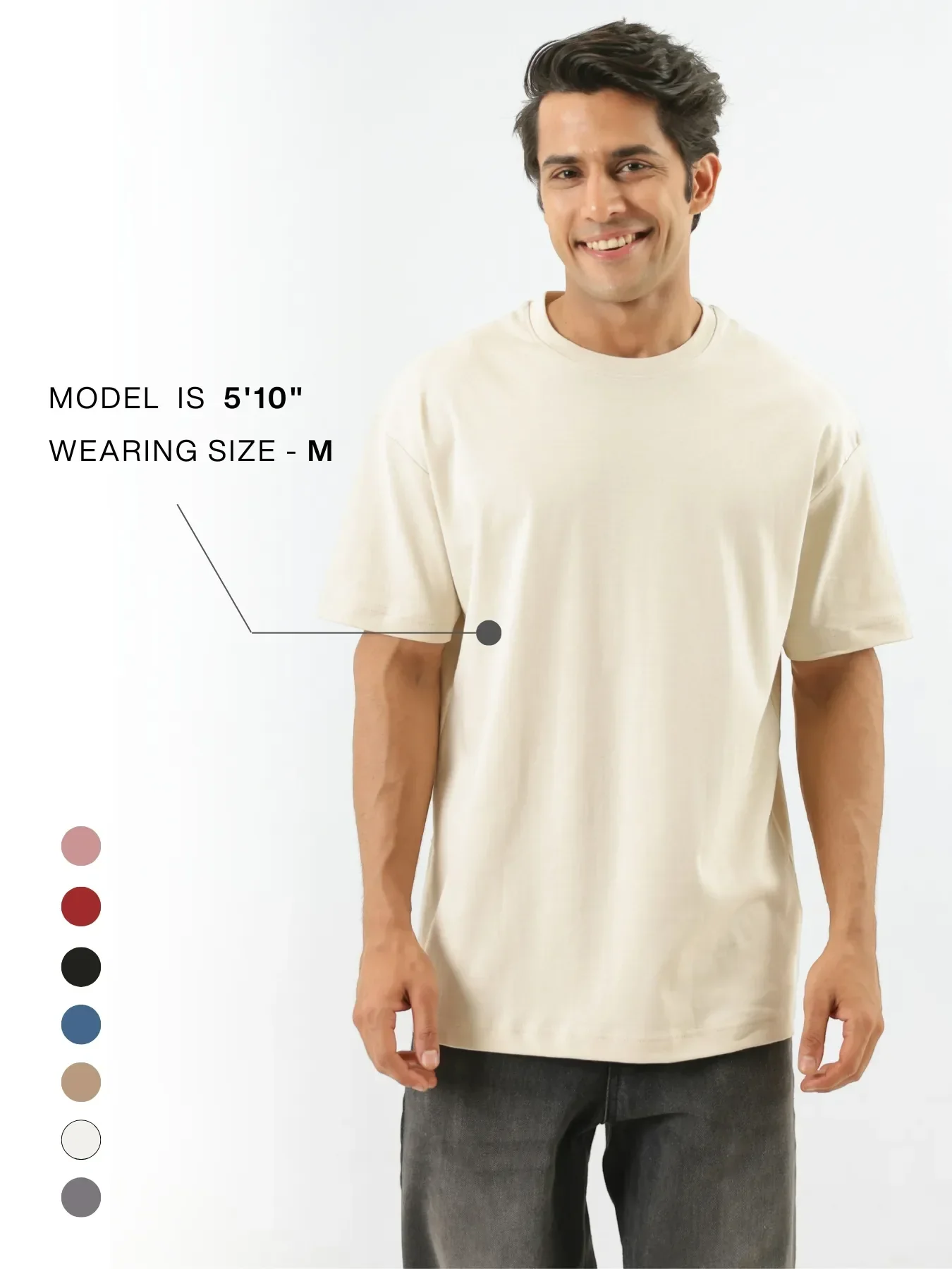 Unisex Beige Oversized T-shirt - Image 13