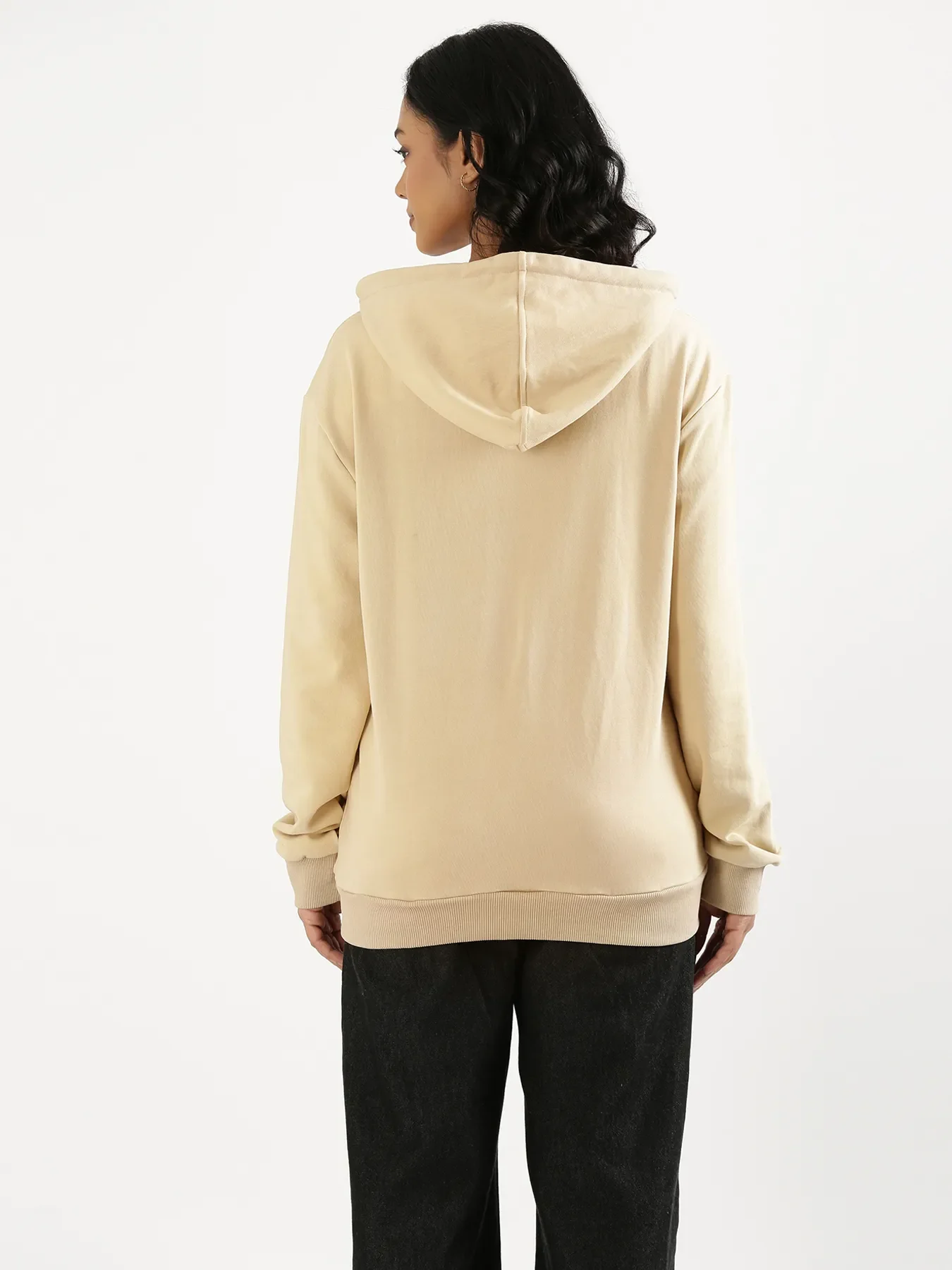 Unisex Beige Pullover Fleece Hoodie - Image 13