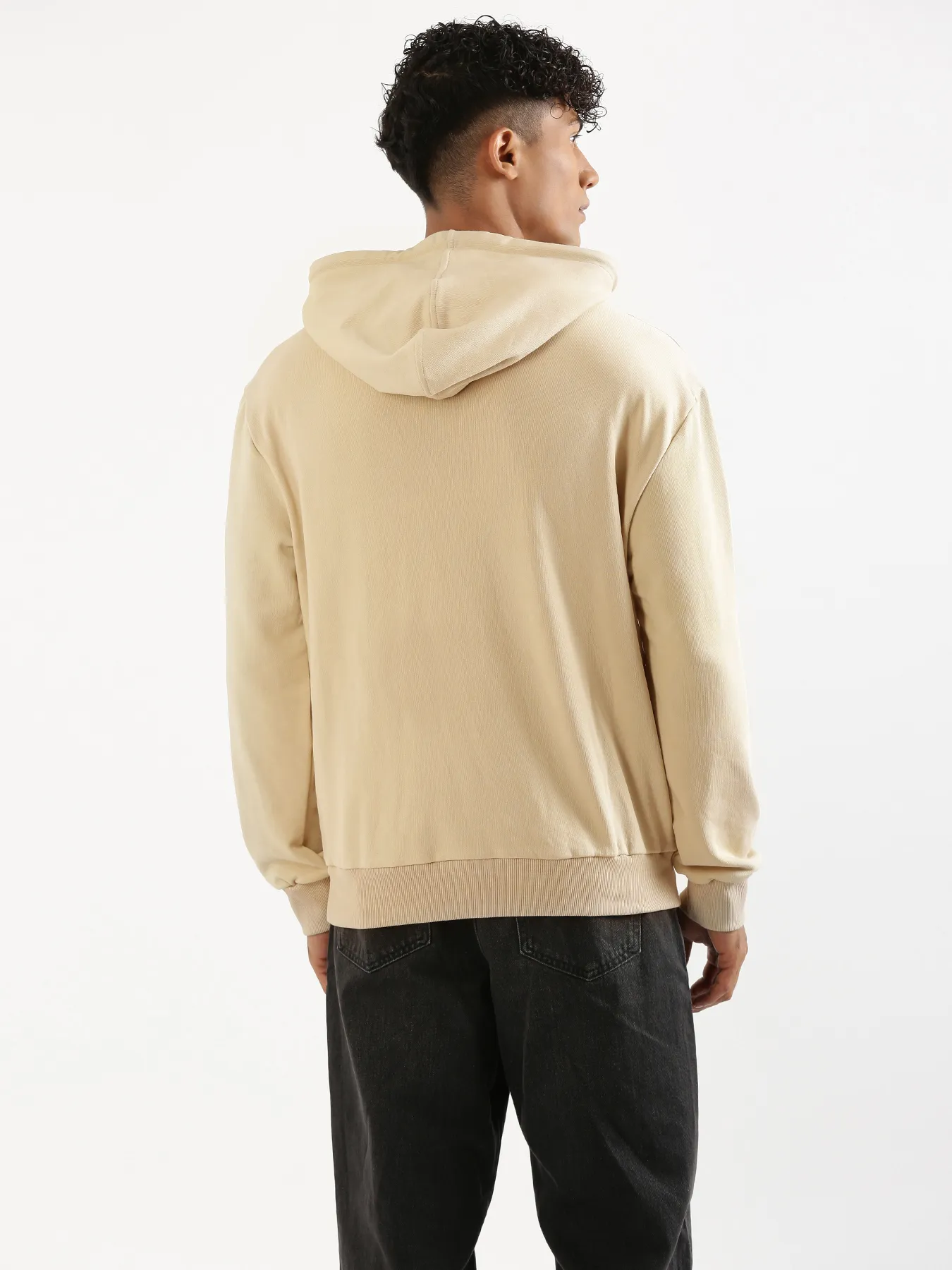 Unisex Beige Pullover Fleece Hoodie - Image 14