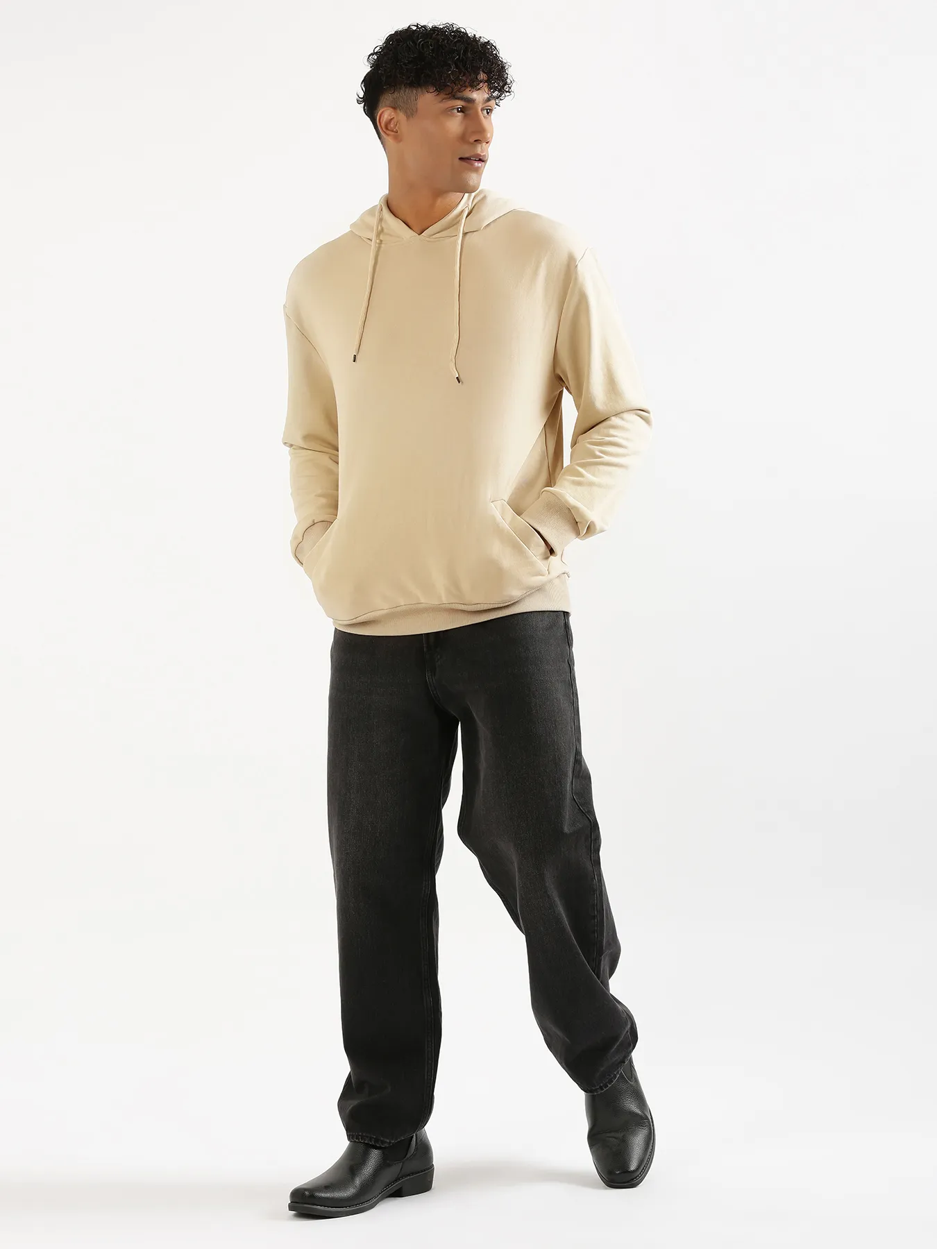 Unisex Beige Pullover Fleece Hoodie - Image 17