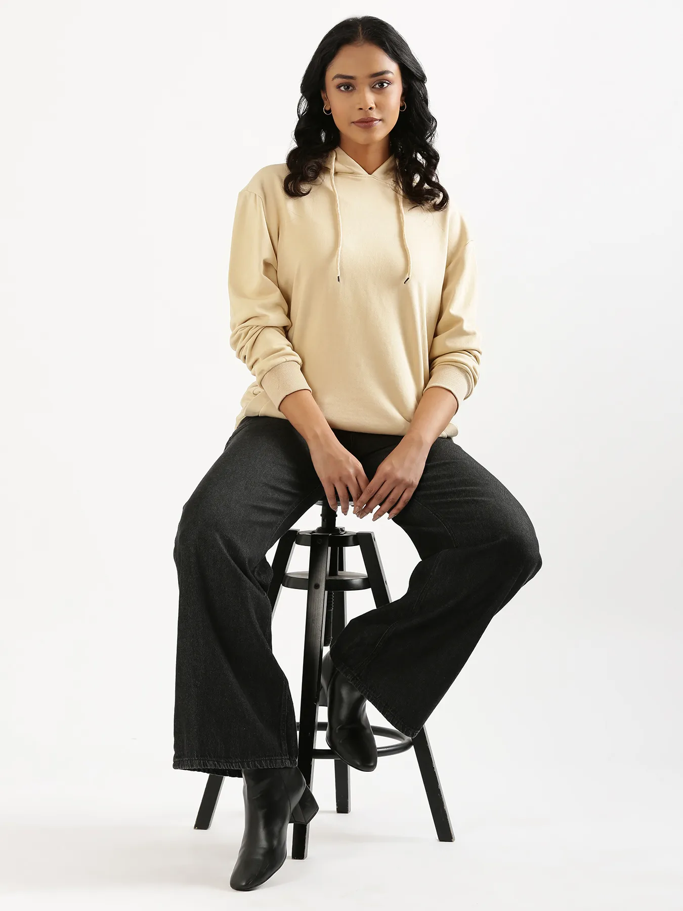 Unisex Beige Pullover Fleece Hoodie - Image 20