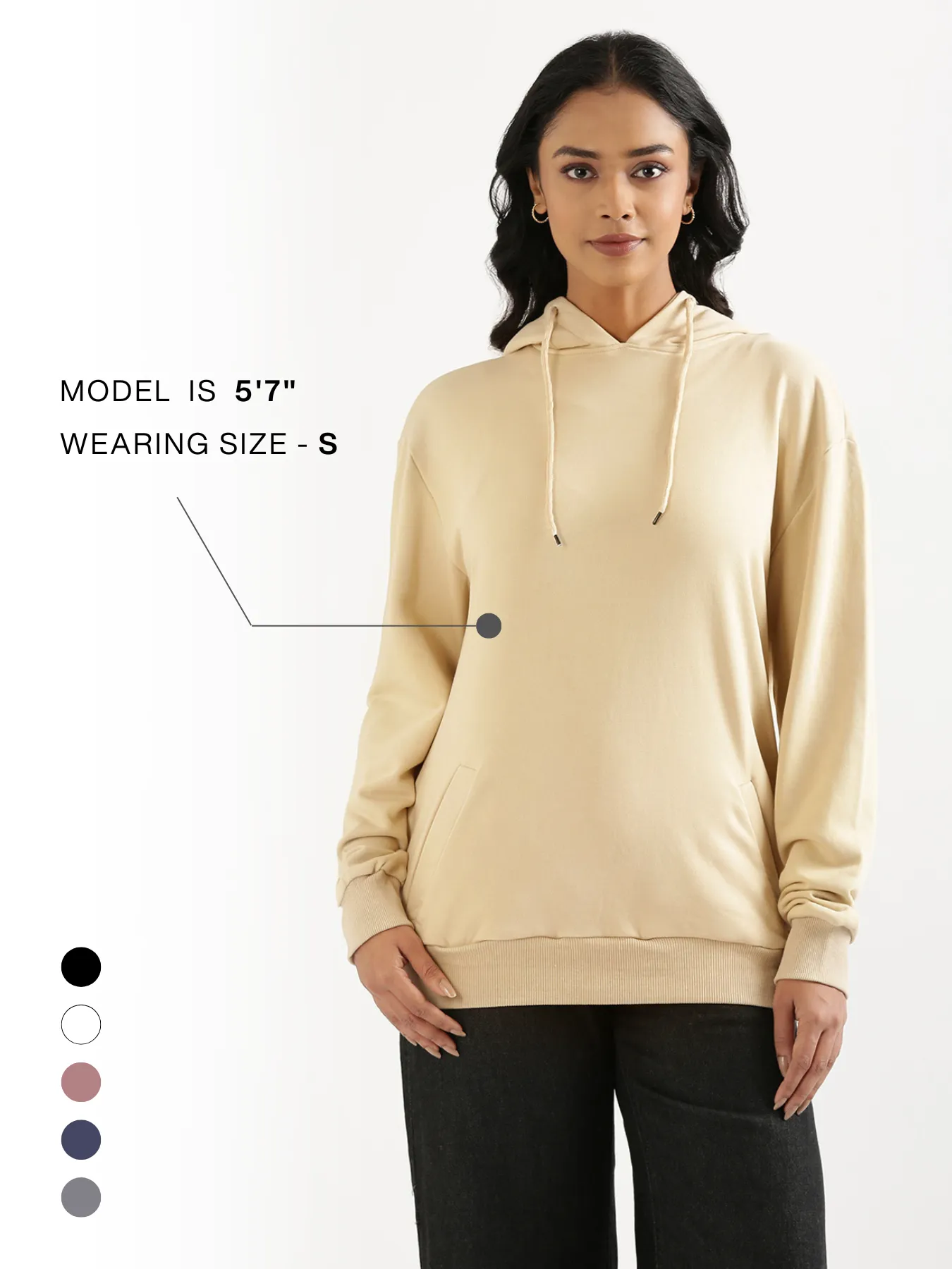 Unisex Beige Pullover Fleece Hoodie - Image 22