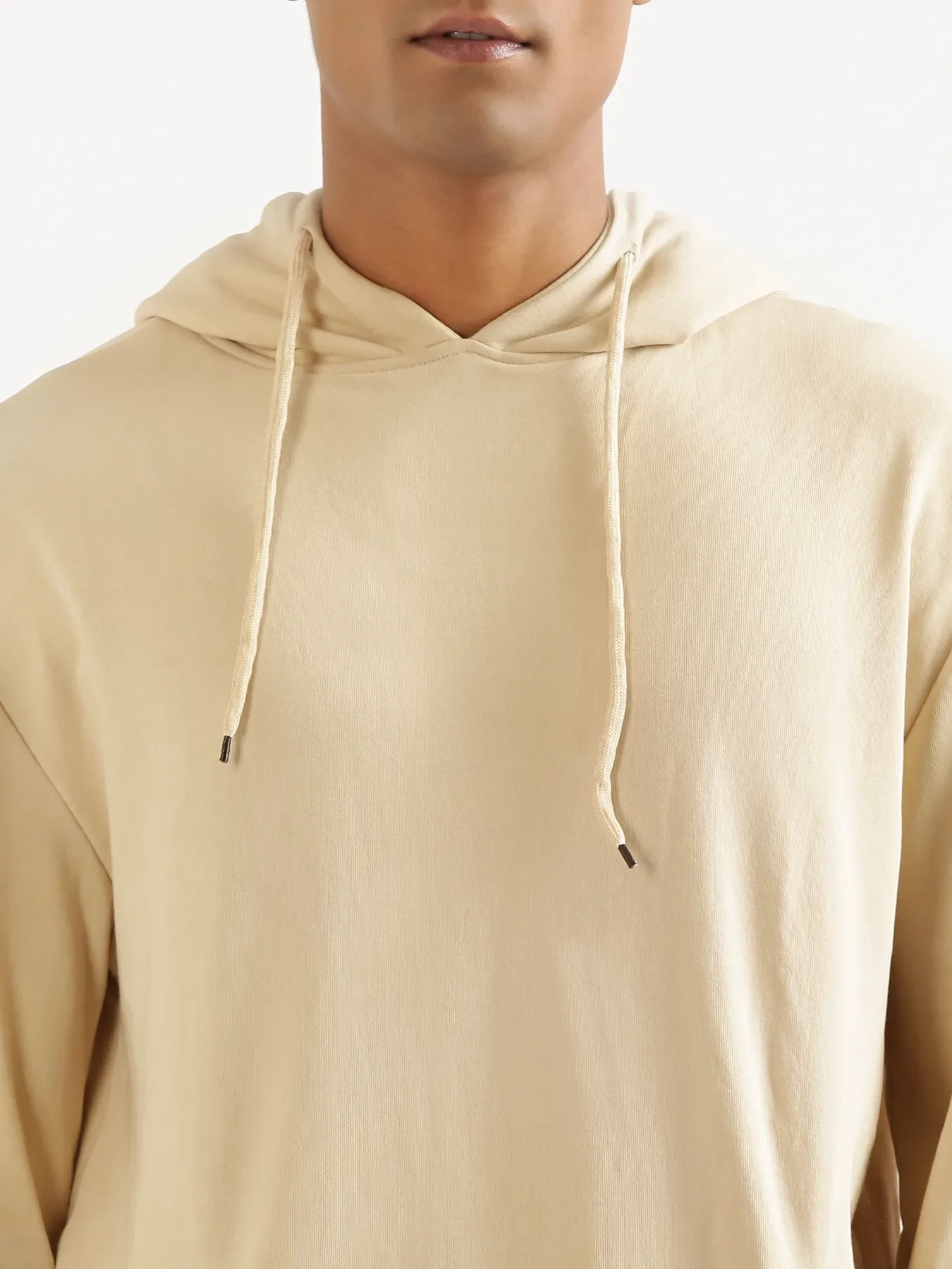 Unisex Beige Pullover Fleece Hoodie - Image 8