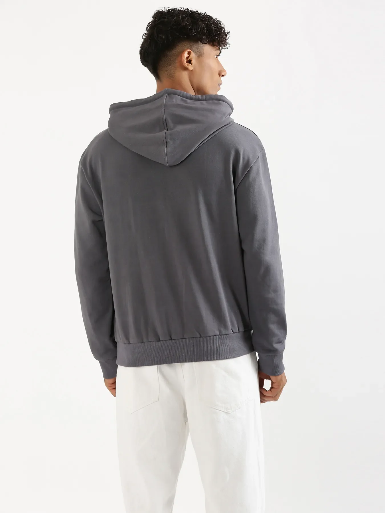 Unisex Grey Pullover Fleece Hoodie - Image 15