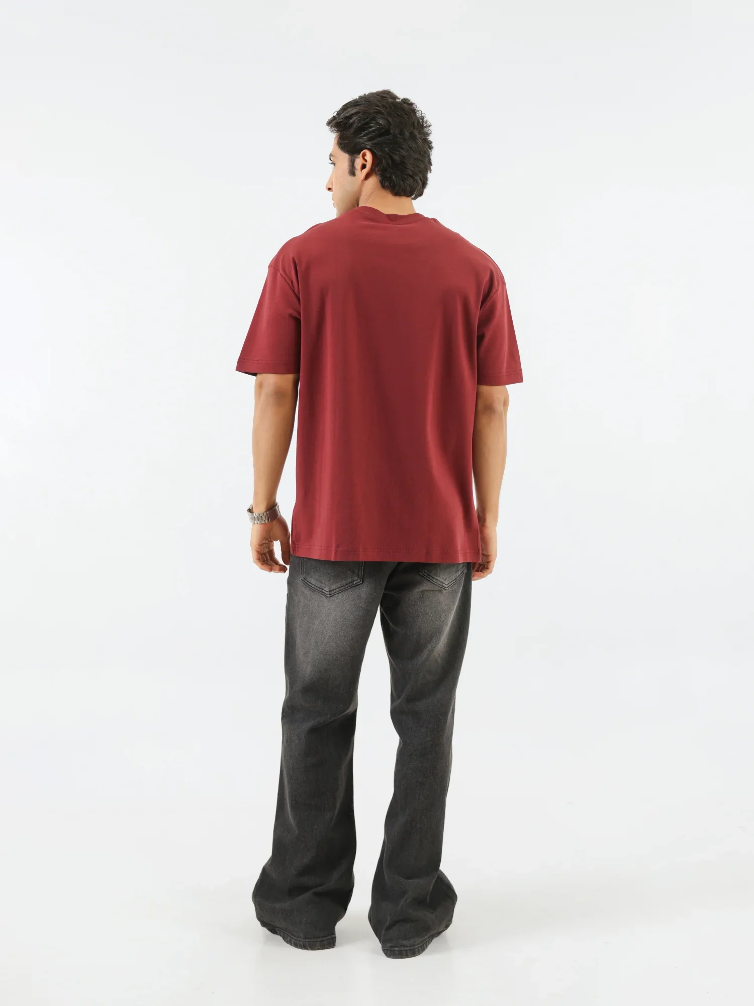 Unisex Maroon Oversized T-shirt - Image 8