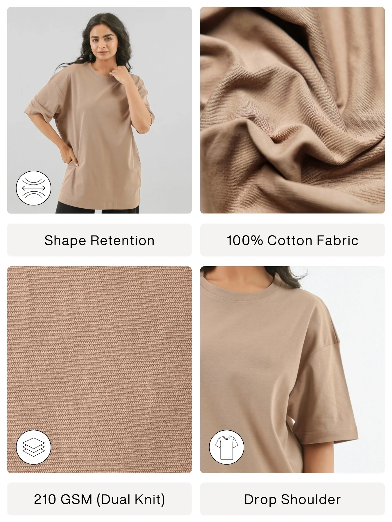 Unisex Mesa Taupe Oversized T-shirt - Image 2