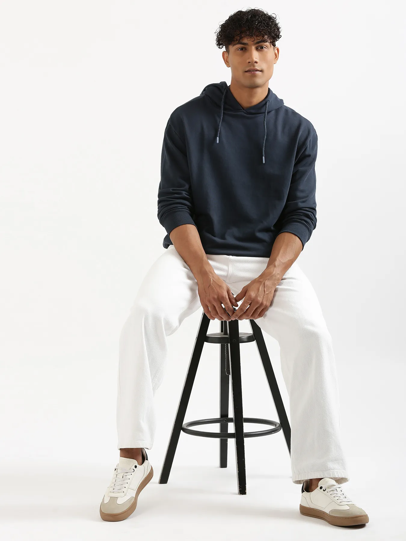 Unisex Navy Blue Pullover Fleece Hoodie - Image 20
