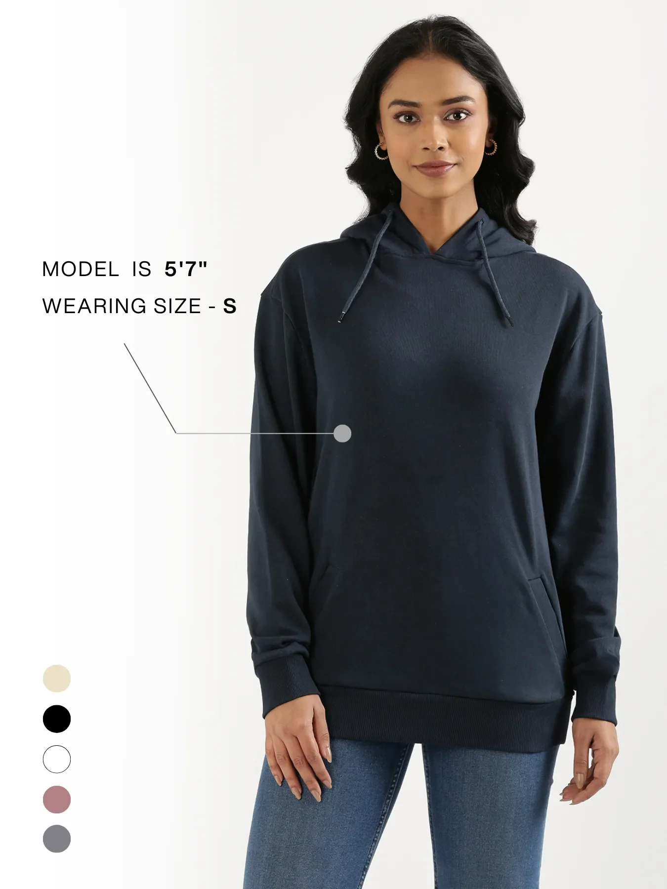 Unisex Navy Blue Pullover Fleece Hoodie - Image 22