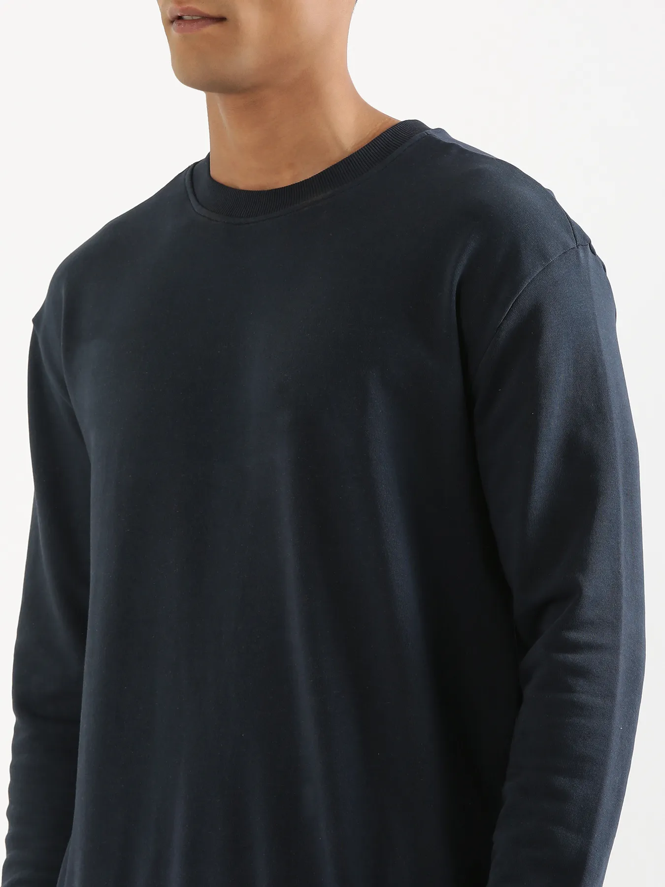 Unisex Navy Blue Round Neck Sweatshirt - Image 9