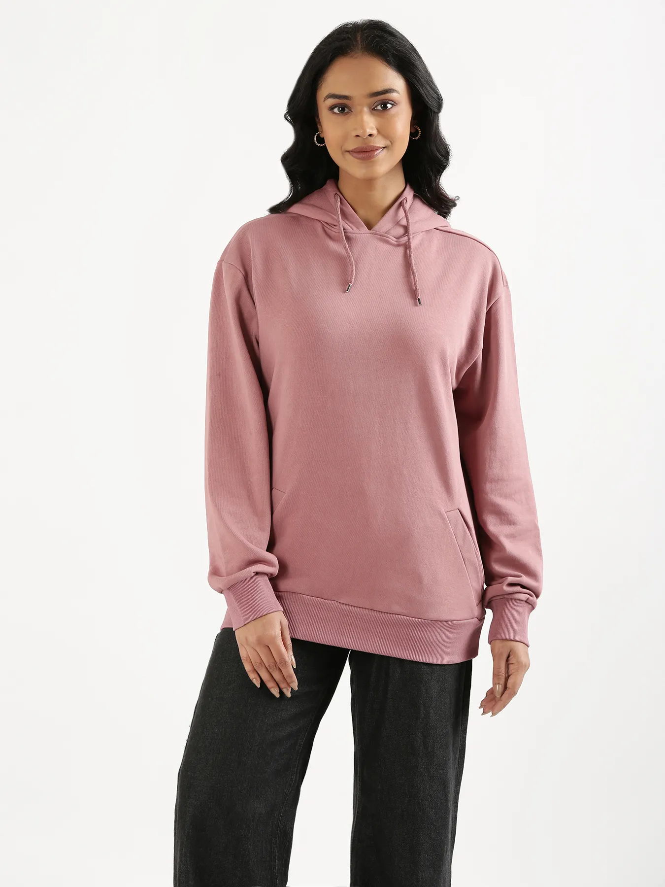 Unisex Rose Taupe Pullover Fleece Hoodie - Image 2