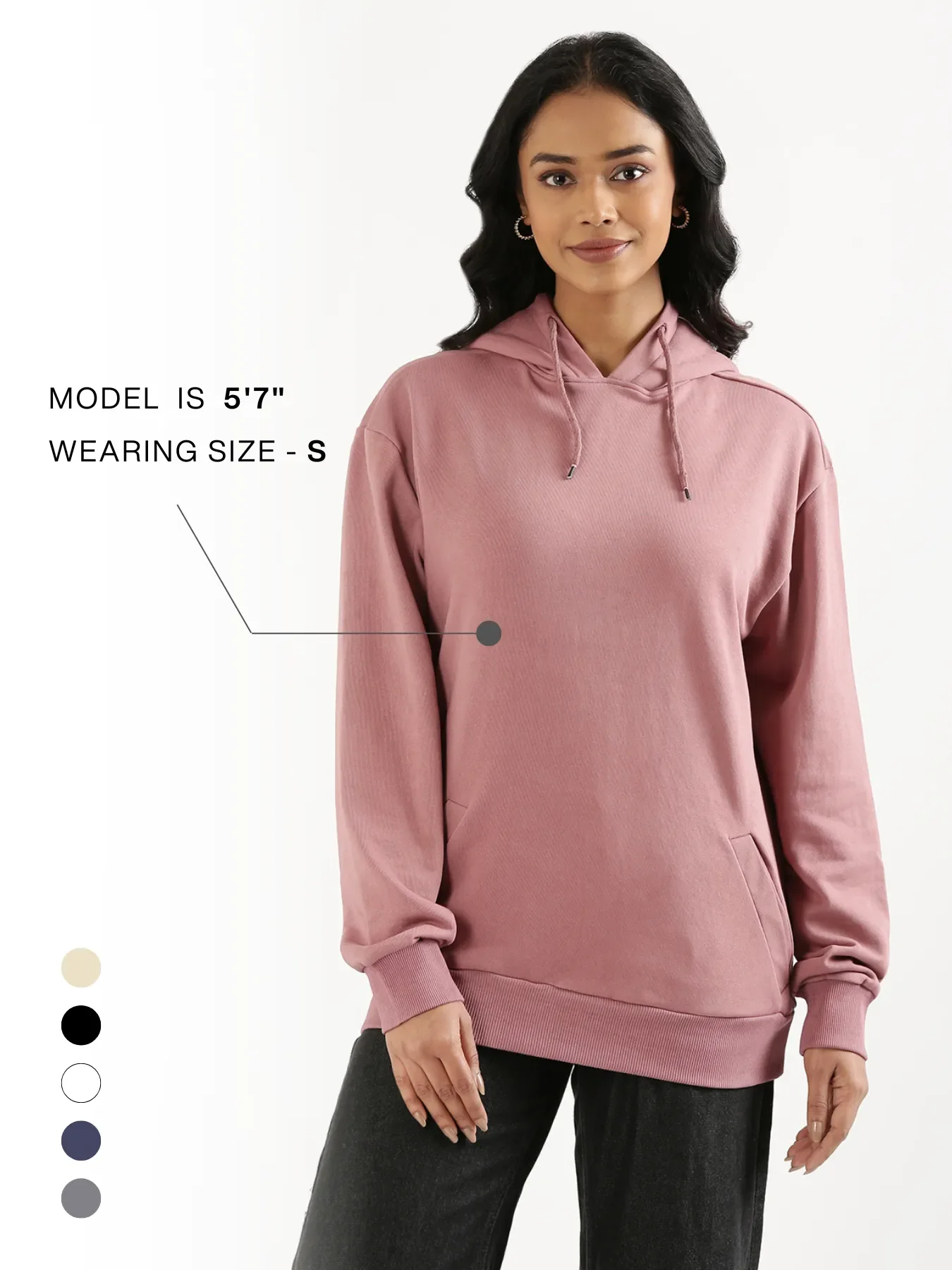 Unisex Rose Taupe Pullover Fleece Hoodie - Image 21