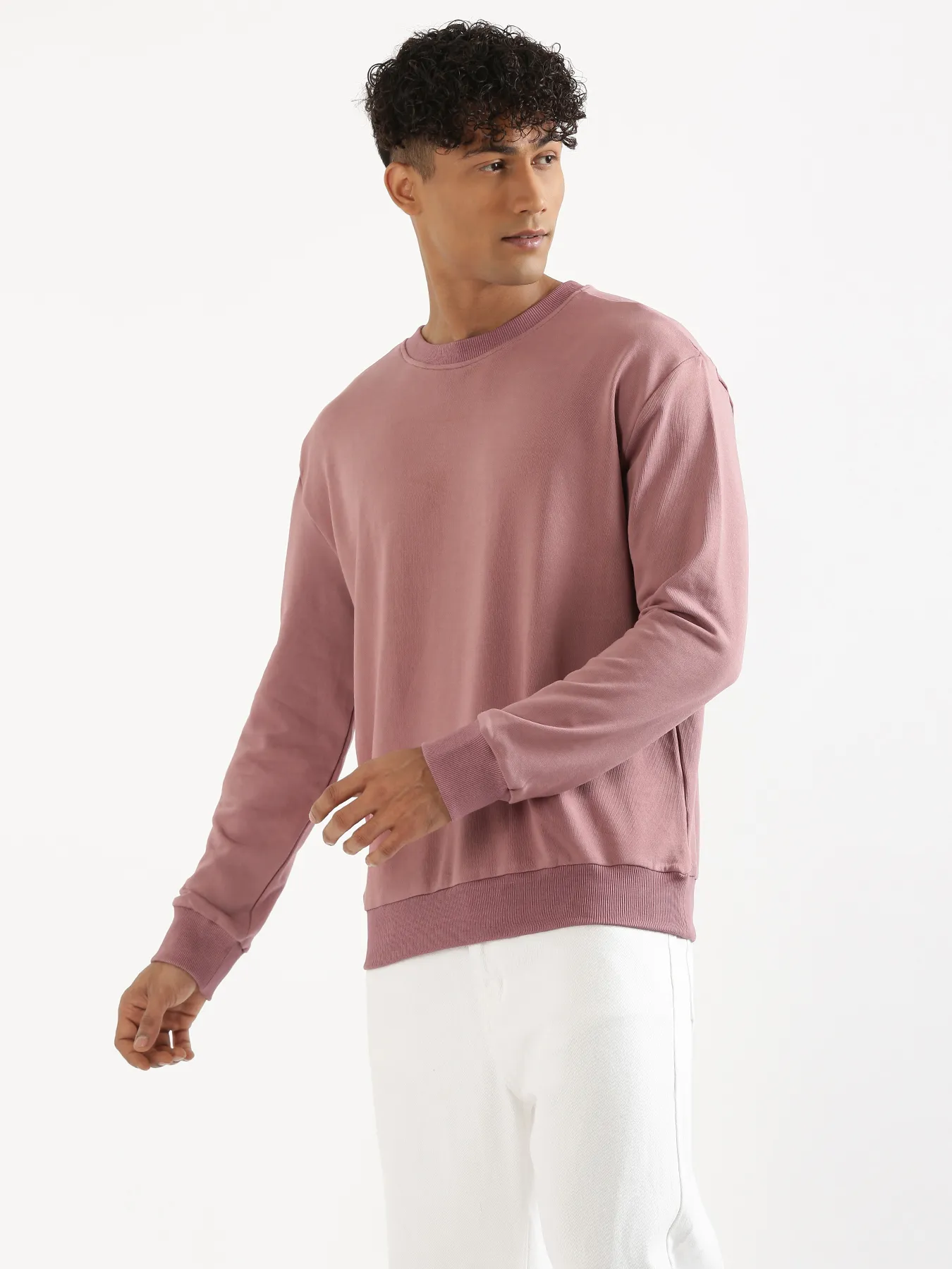 Unisex Rose Taupe Round Neck Sweatshirt - Image 11