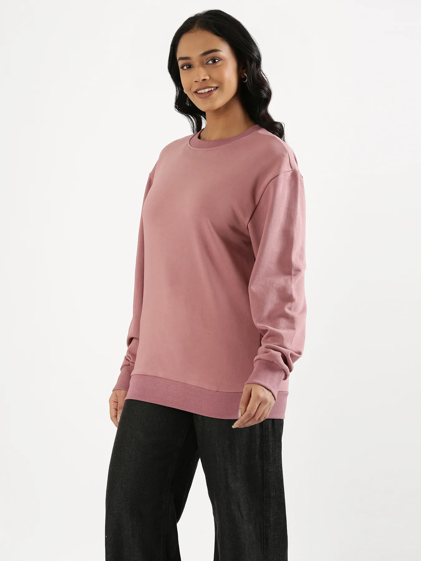Unisex Rose Taupe Round Neck Sweatshirt - Image 12