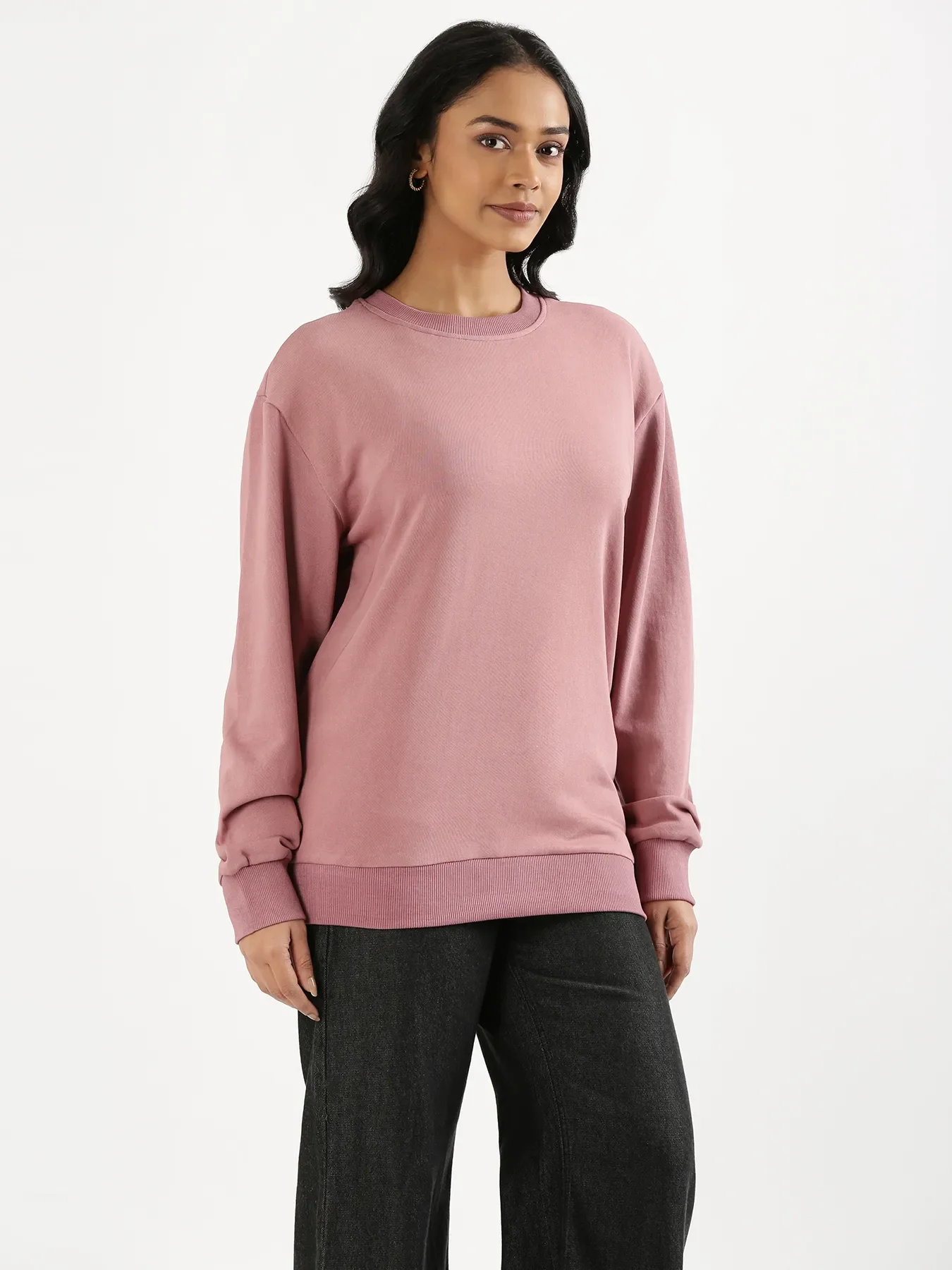 Unisex Rose Taupe Round Neck Sweatshirt - Image 14