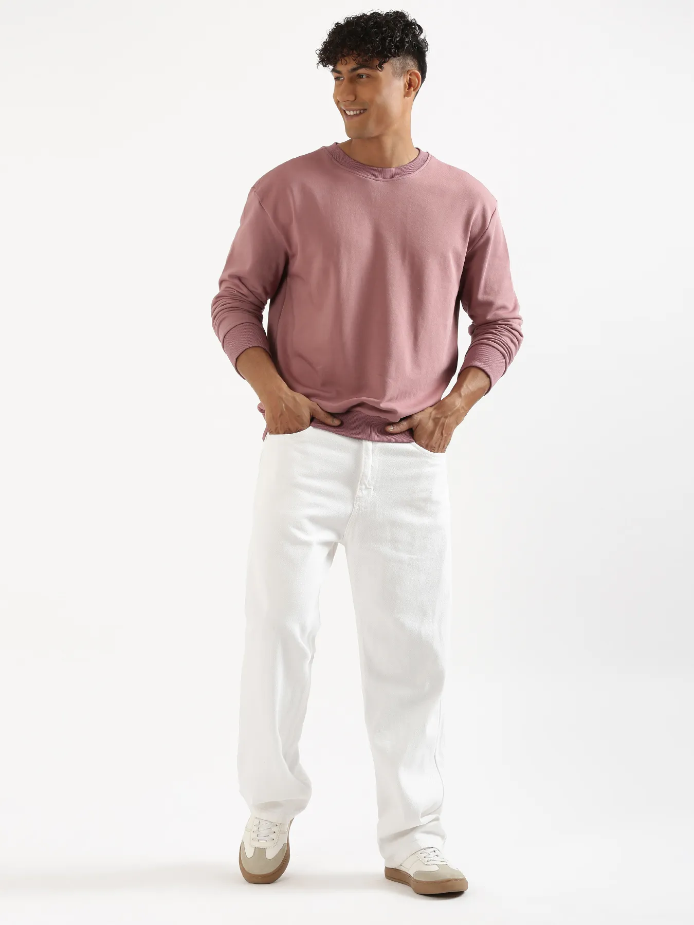 Unisex Rose Taupe Round Neck Sweatshirt - Image 17