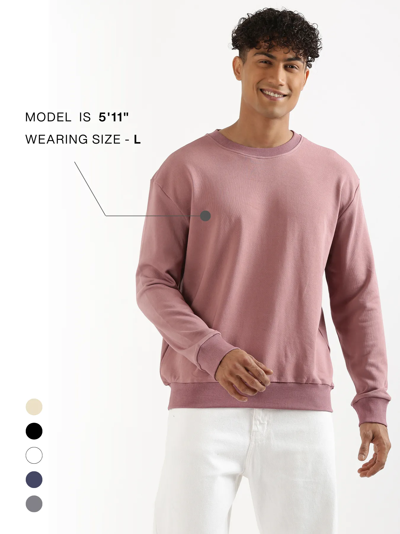 Unisex Rose Taupe Round Neck Sweatshirt - Image 21