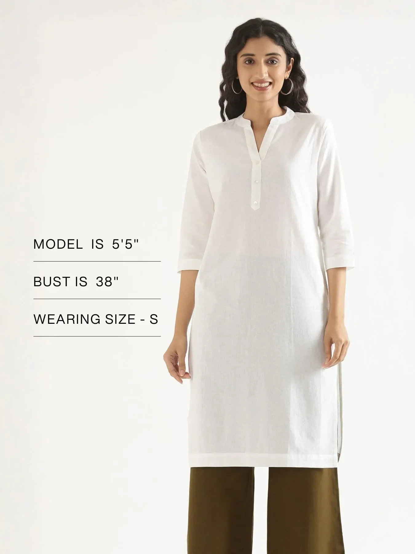 Women White Airy Linen Long Kurta - Image 15