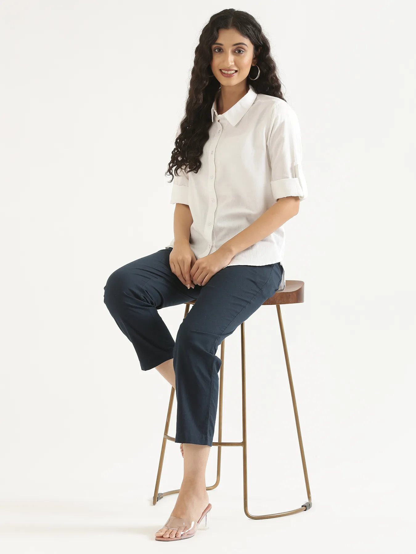 Women White Airy-Linen Shirt - Image 11