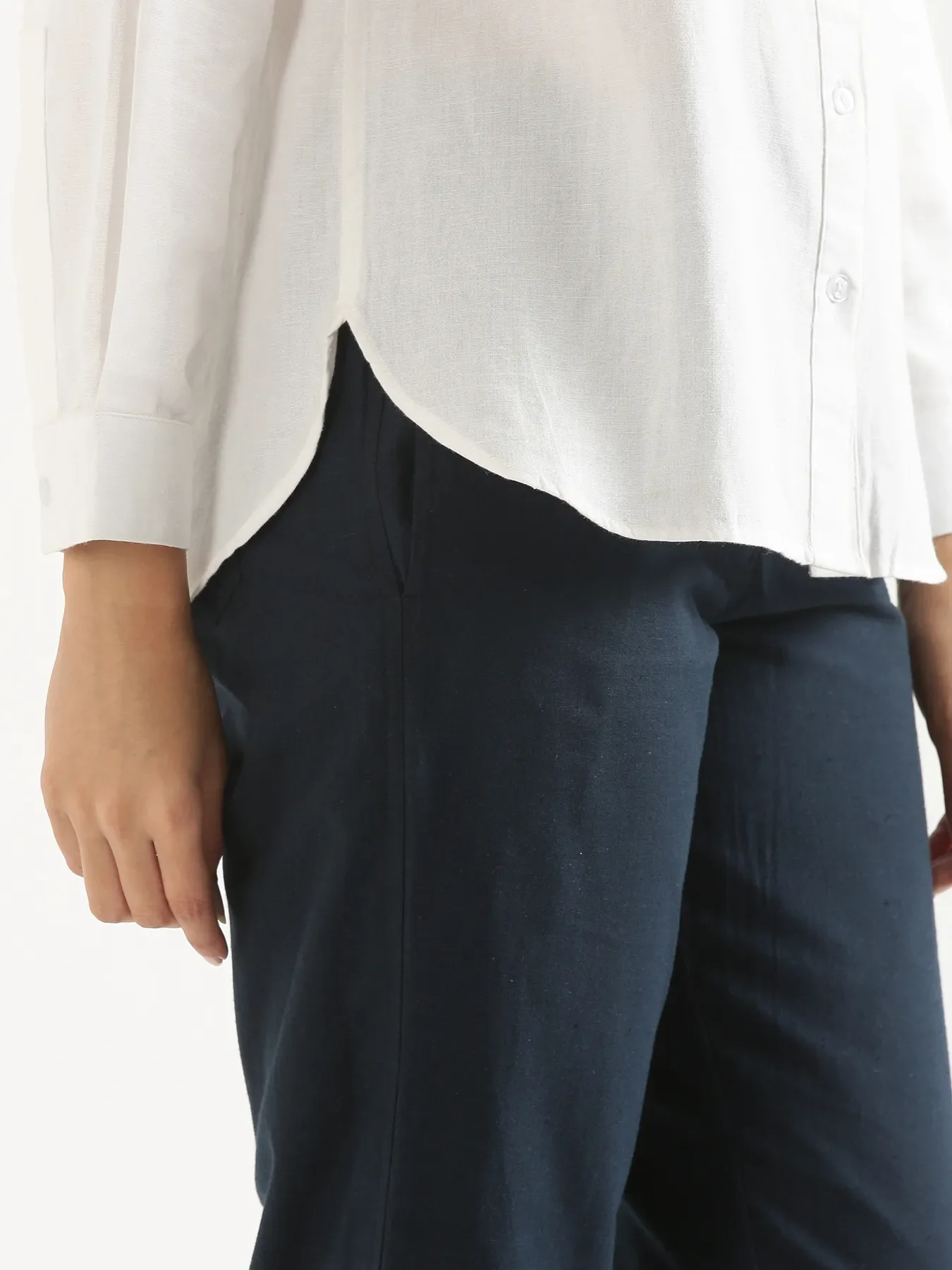 Women White Airy-Linen Shirt - Image 12