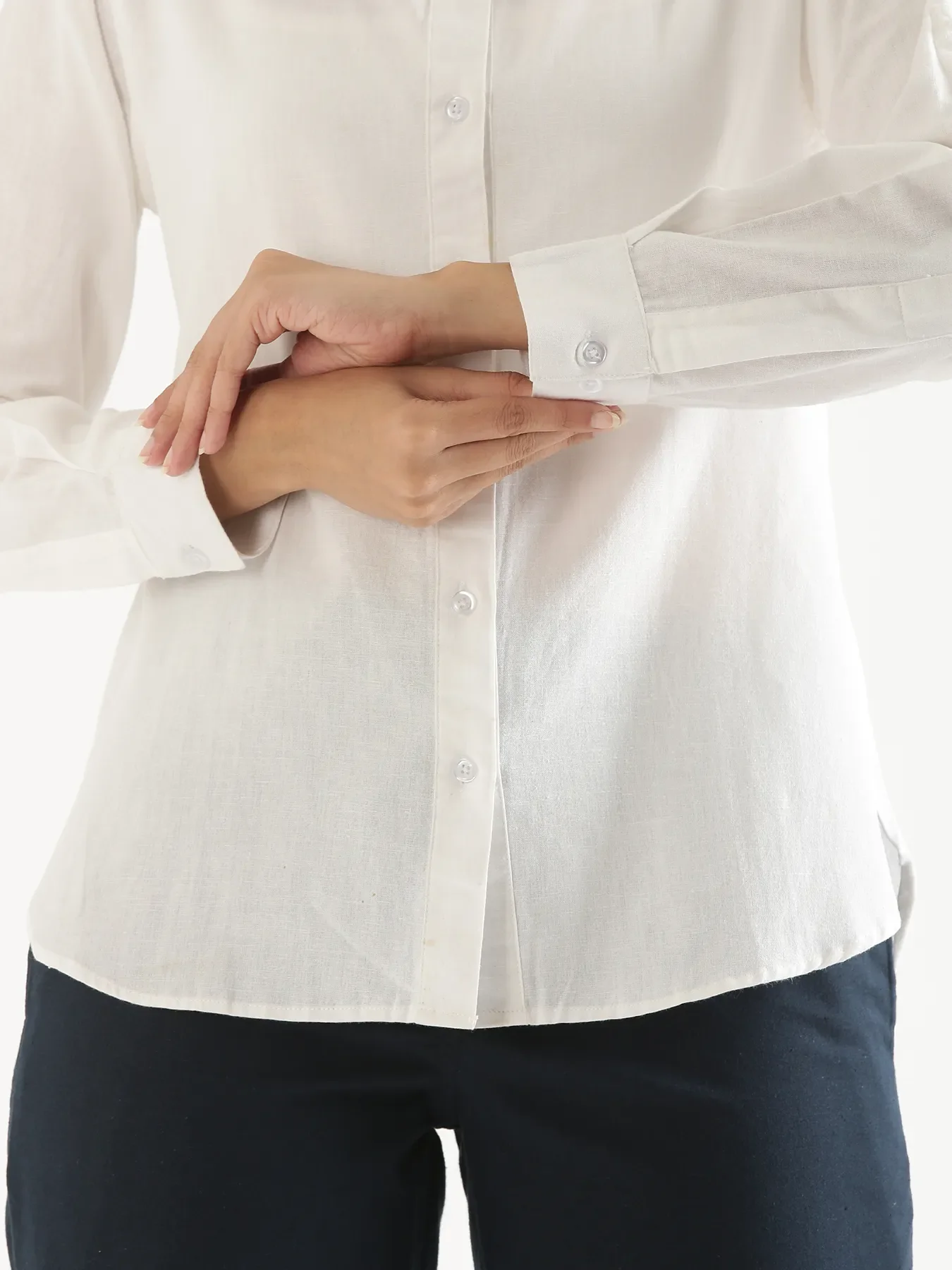 Women White Airy-Linen Shirt - Image 13