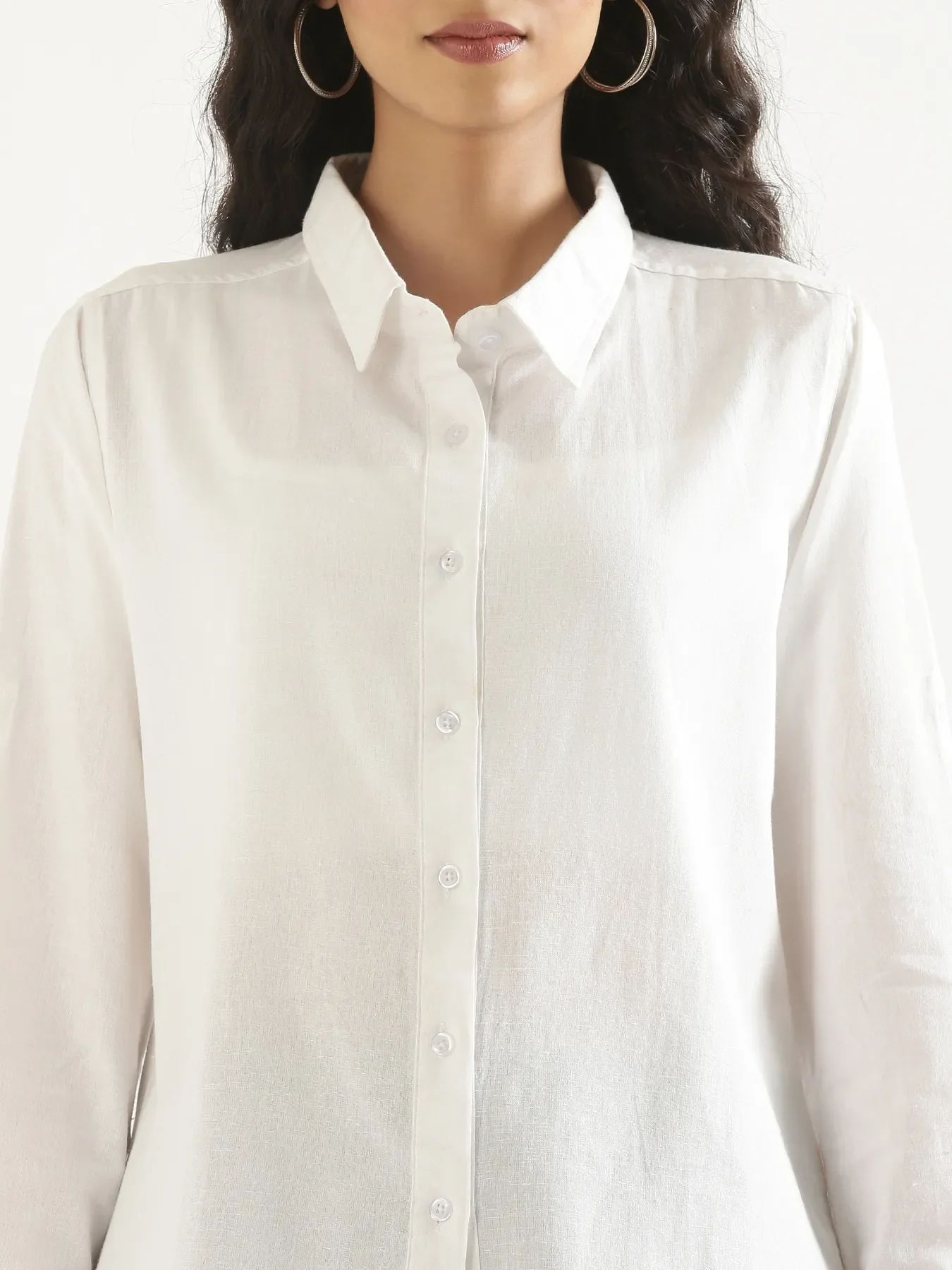 Women White Airy-Linen Shirt - Image 5