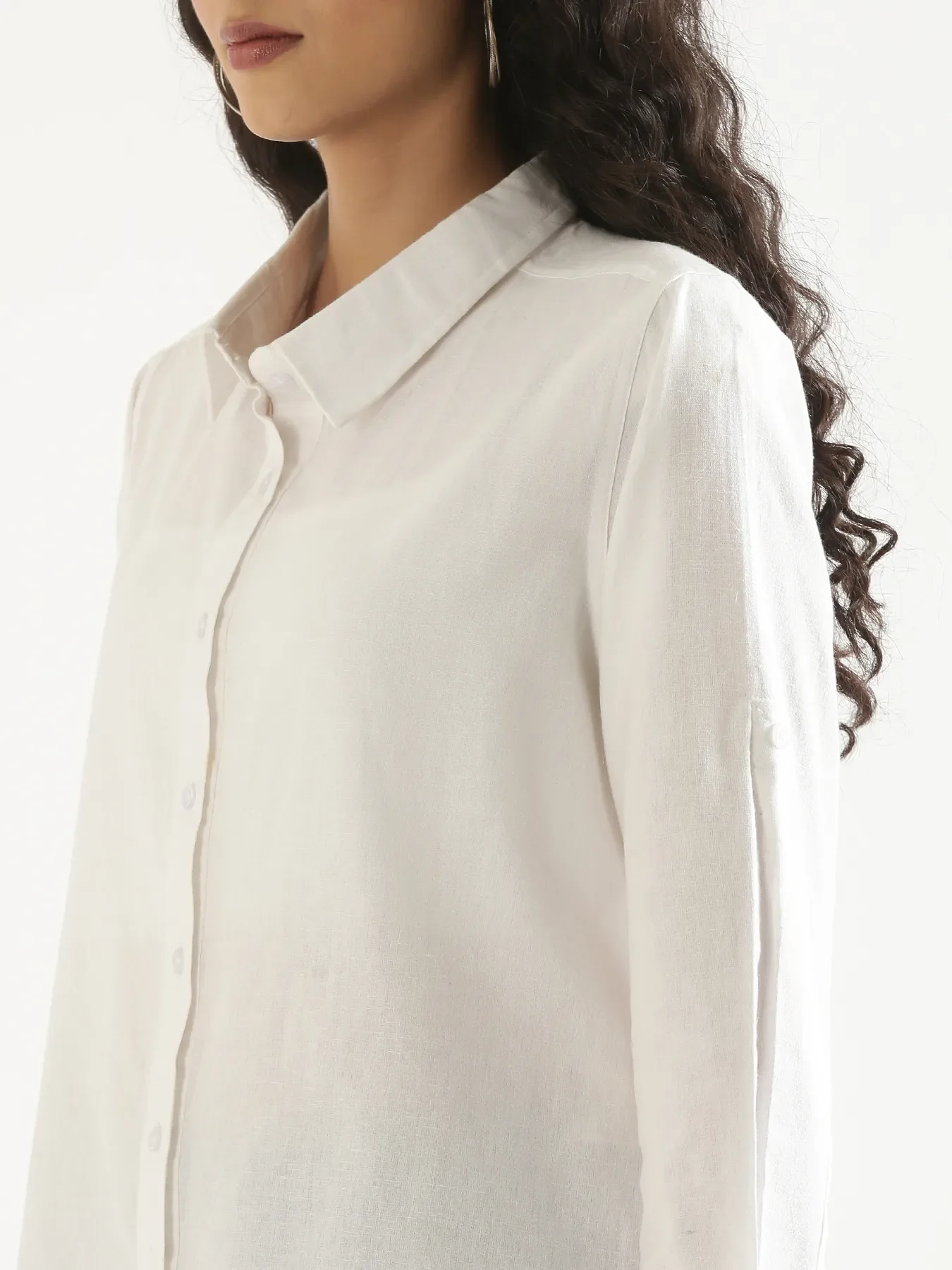 Women White Airy-Linen Shirt - Image 6