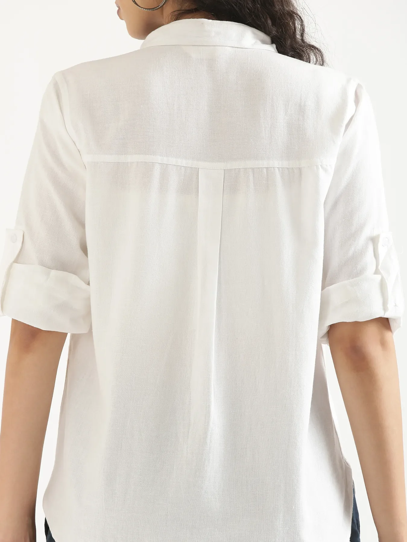Women White Airy-Linen Shirt - Image 7