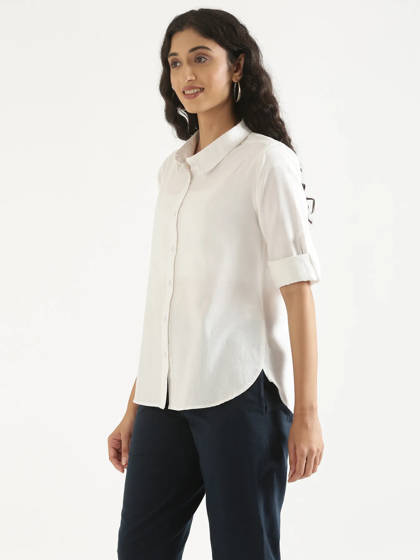 Women White Airy-Linen Shirt - Image 8