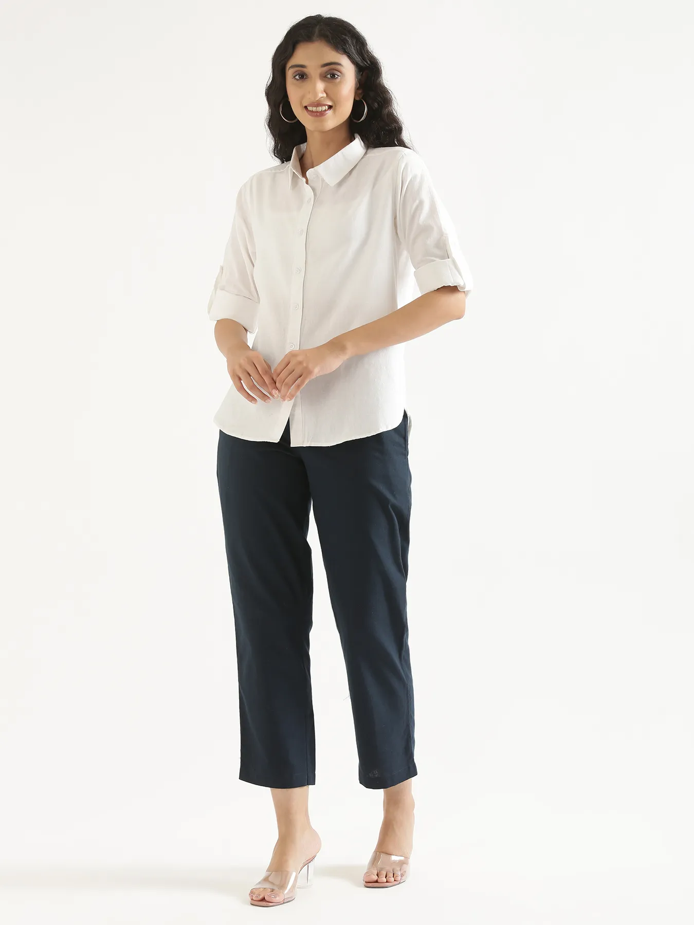 Women White Airy-Linen Shirt - Image 9