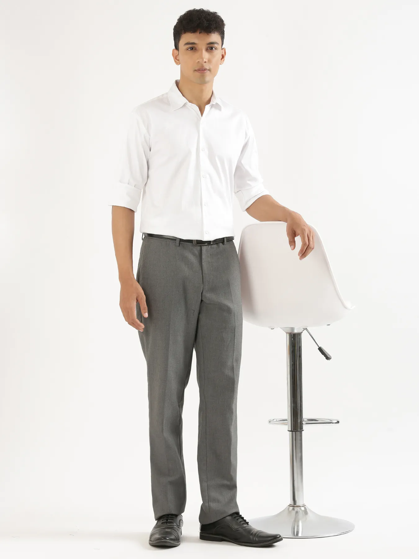 Men White Formal Shirt - Image 10