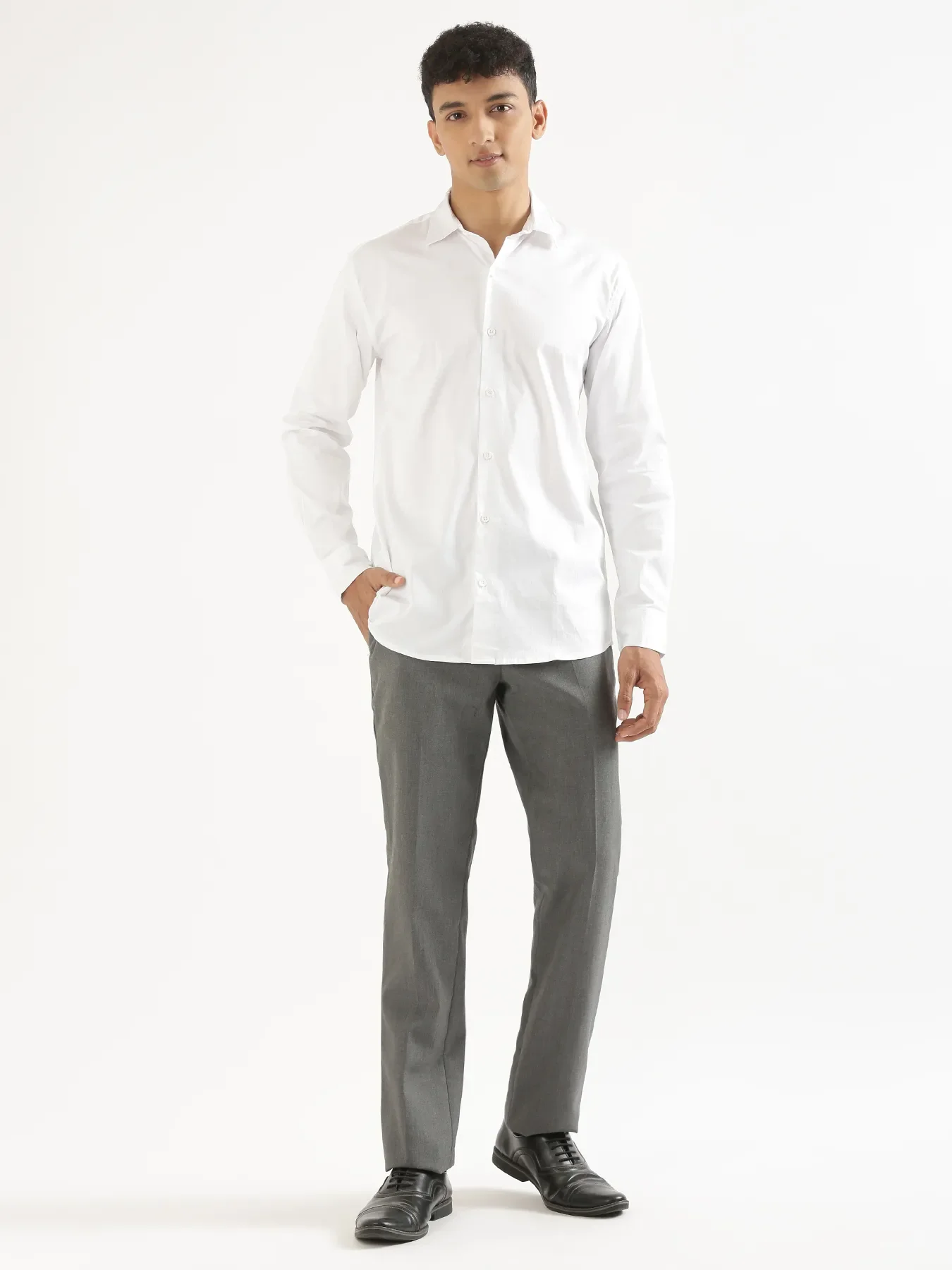 Men White Formal Shirt - Image 3