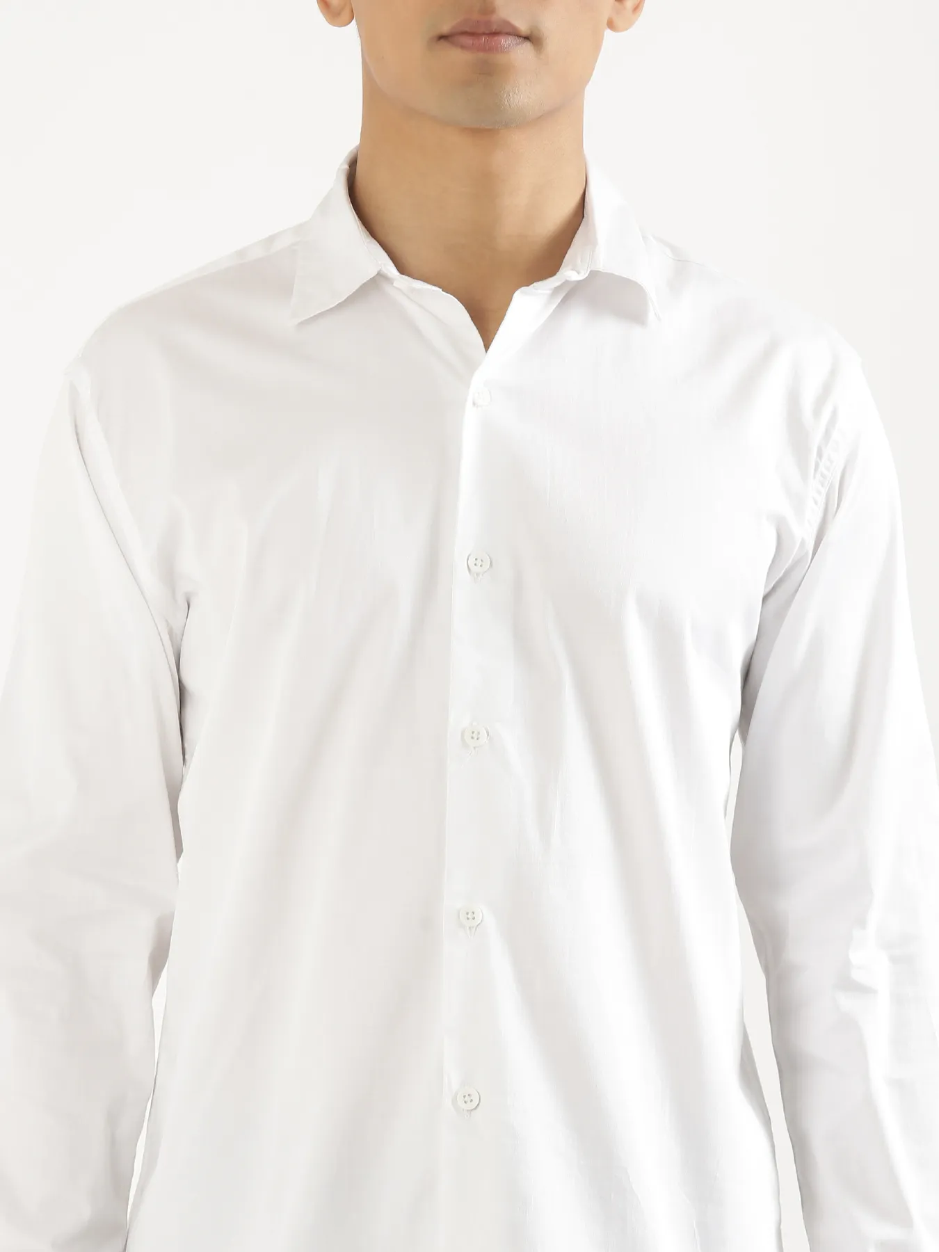 Men White Formal Shirt - Image 4