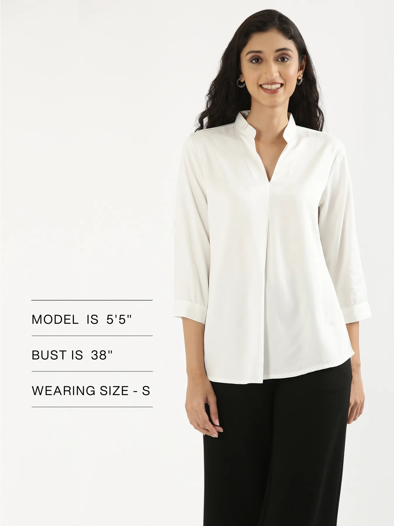 Women White Viscose Pleated Top - Image 12