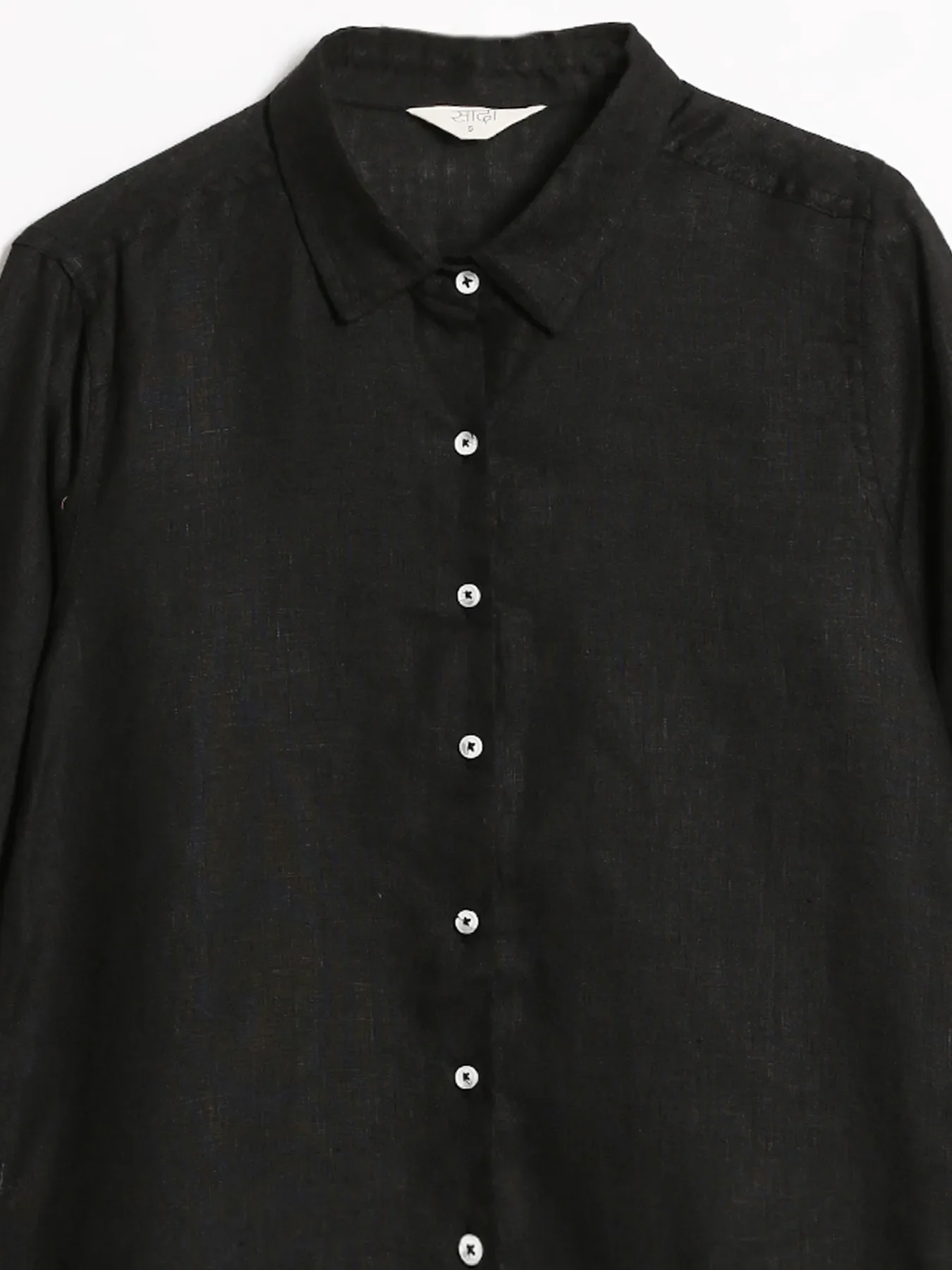 Women Black Pure Linen Shirt - Image 16