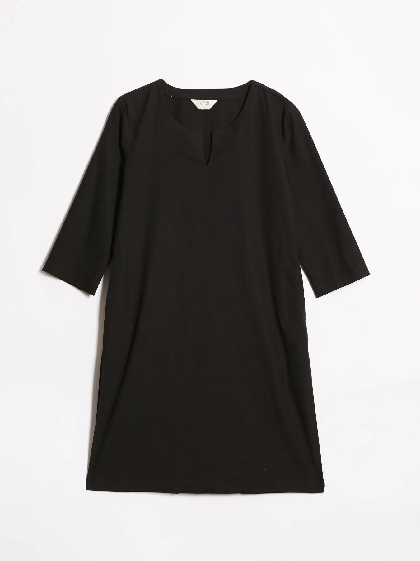 Women Black Airy Linen Mid Thigh Length Kurta - Image 13