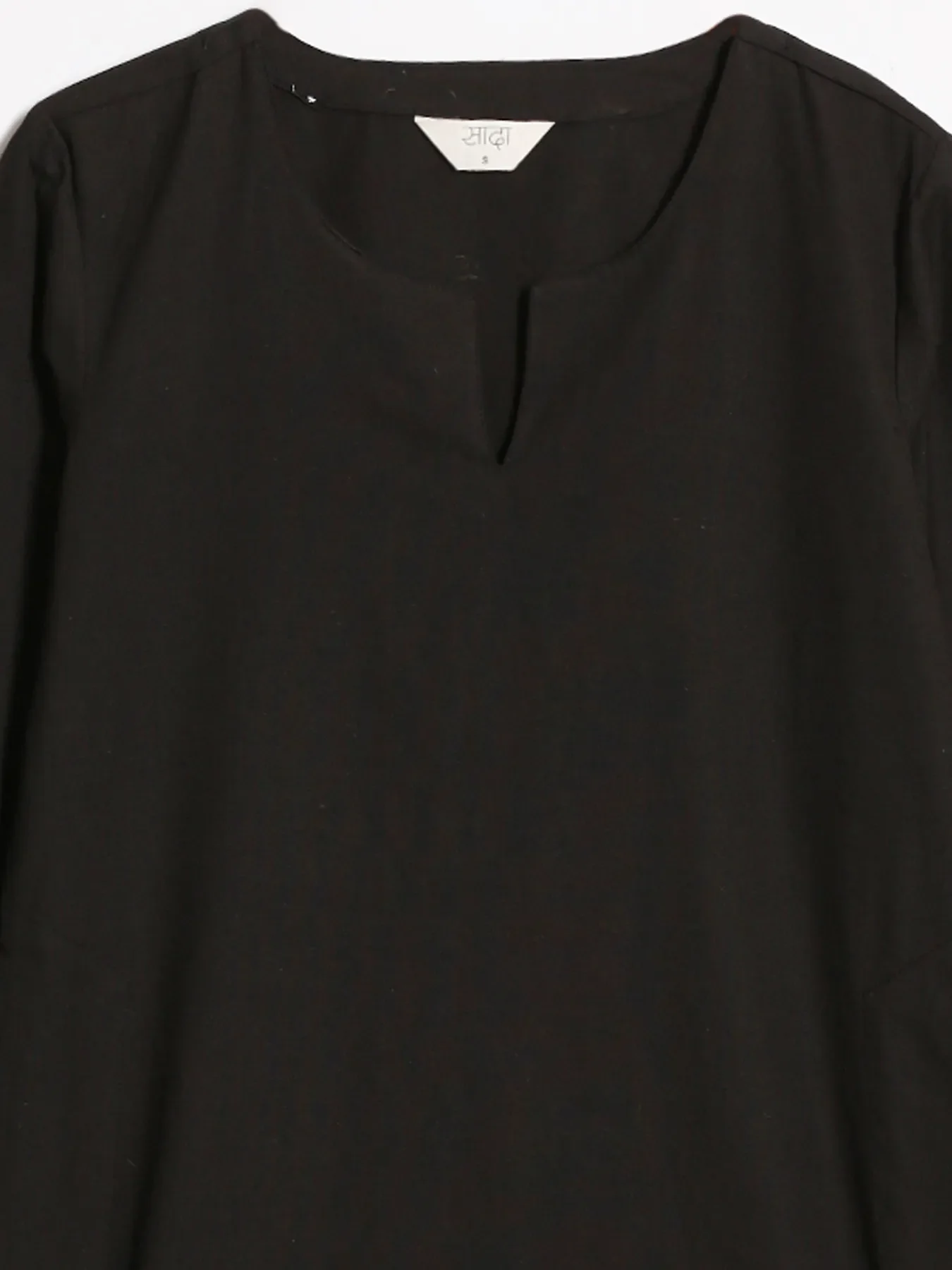 Women Black Airy Linen Mid Thigh Length Kurta - Image 14
